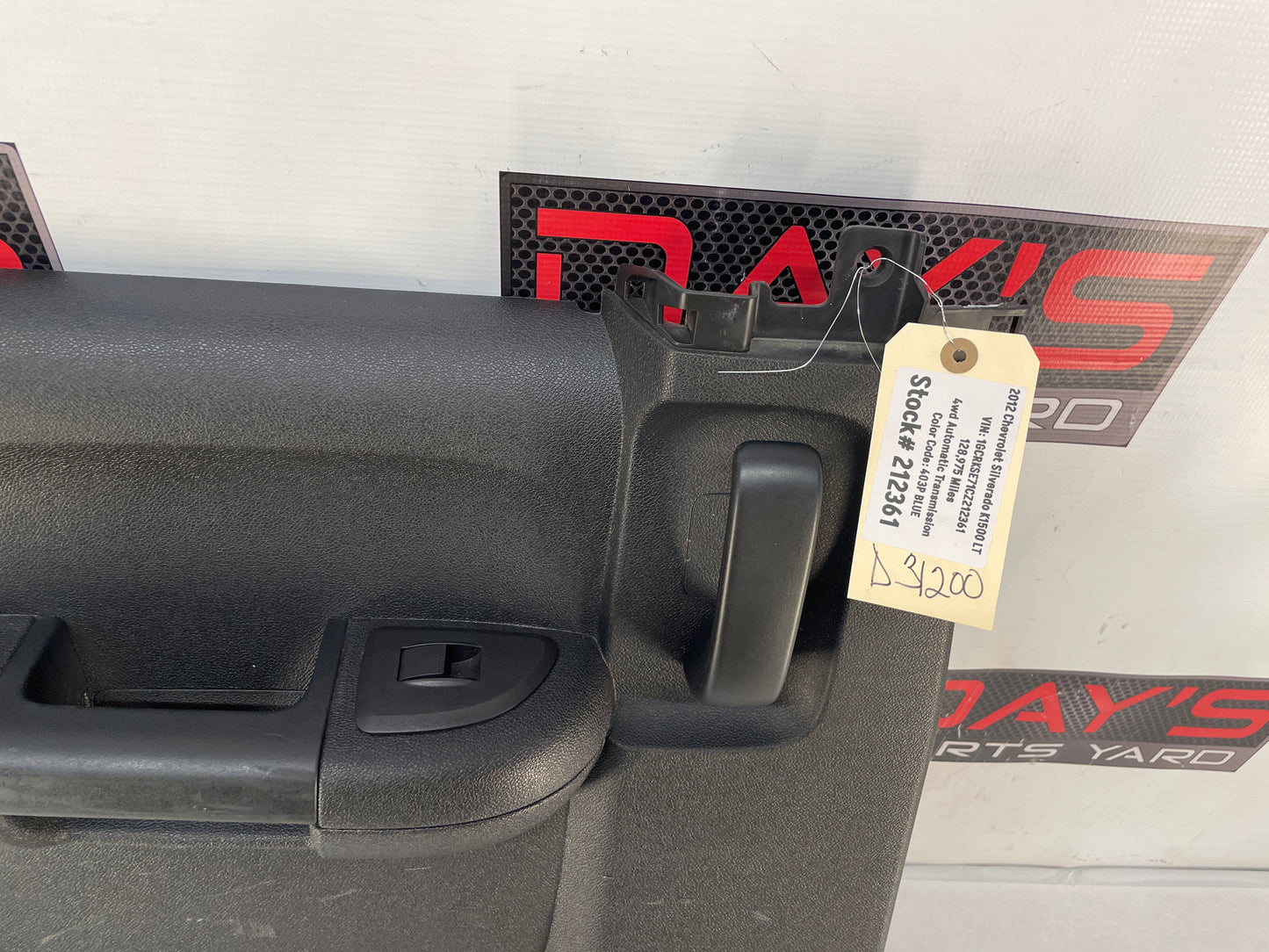 2012 Chevy Silverado K1500 LT LH Driver Rear Interior Door Panel Trim OEM - Day's Parts Yard