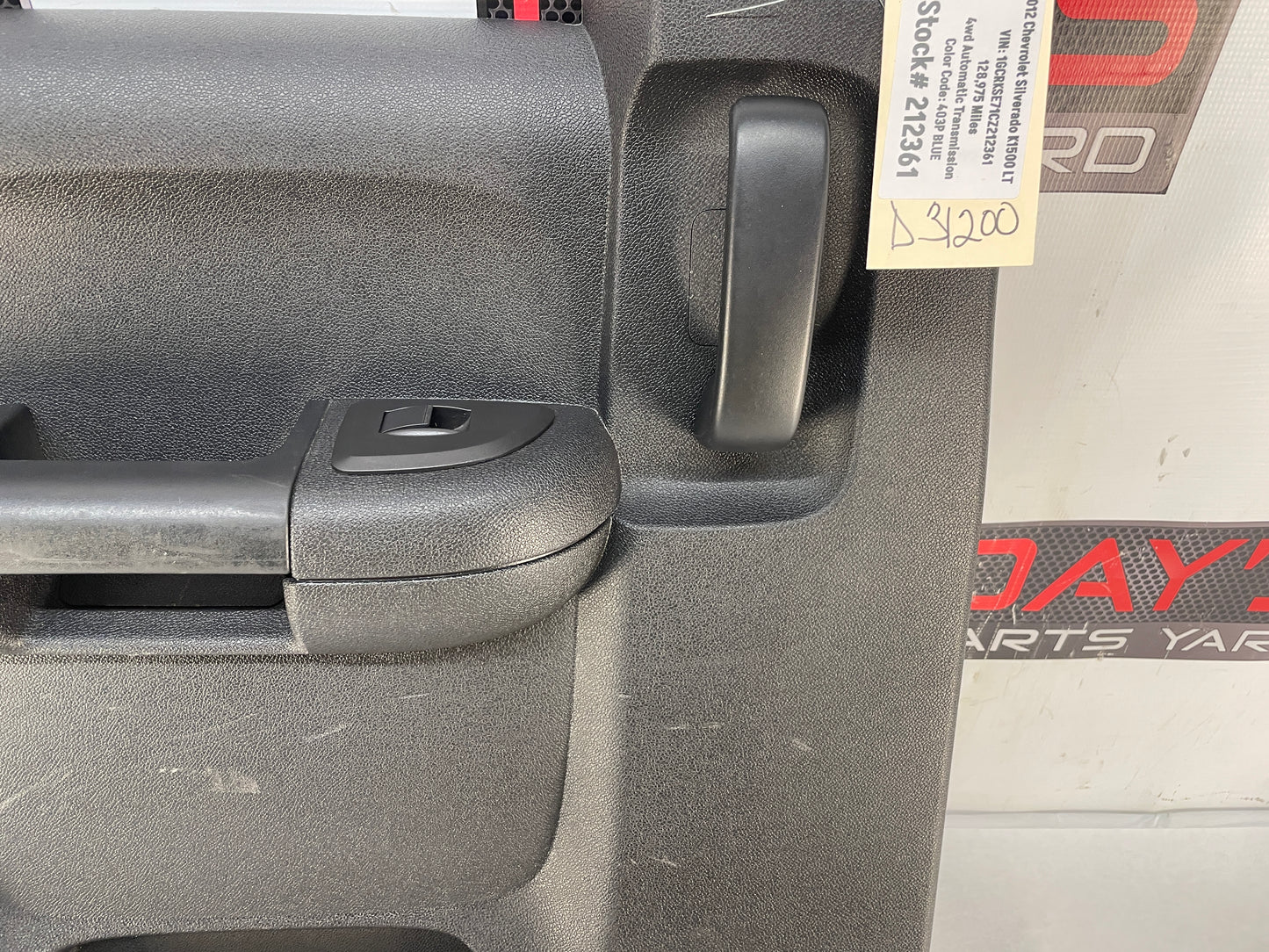 2012 Chevy Silverado K1500 LT LH Driver Rear Interior Door Panel Trim OEM - Day's Parts Yard