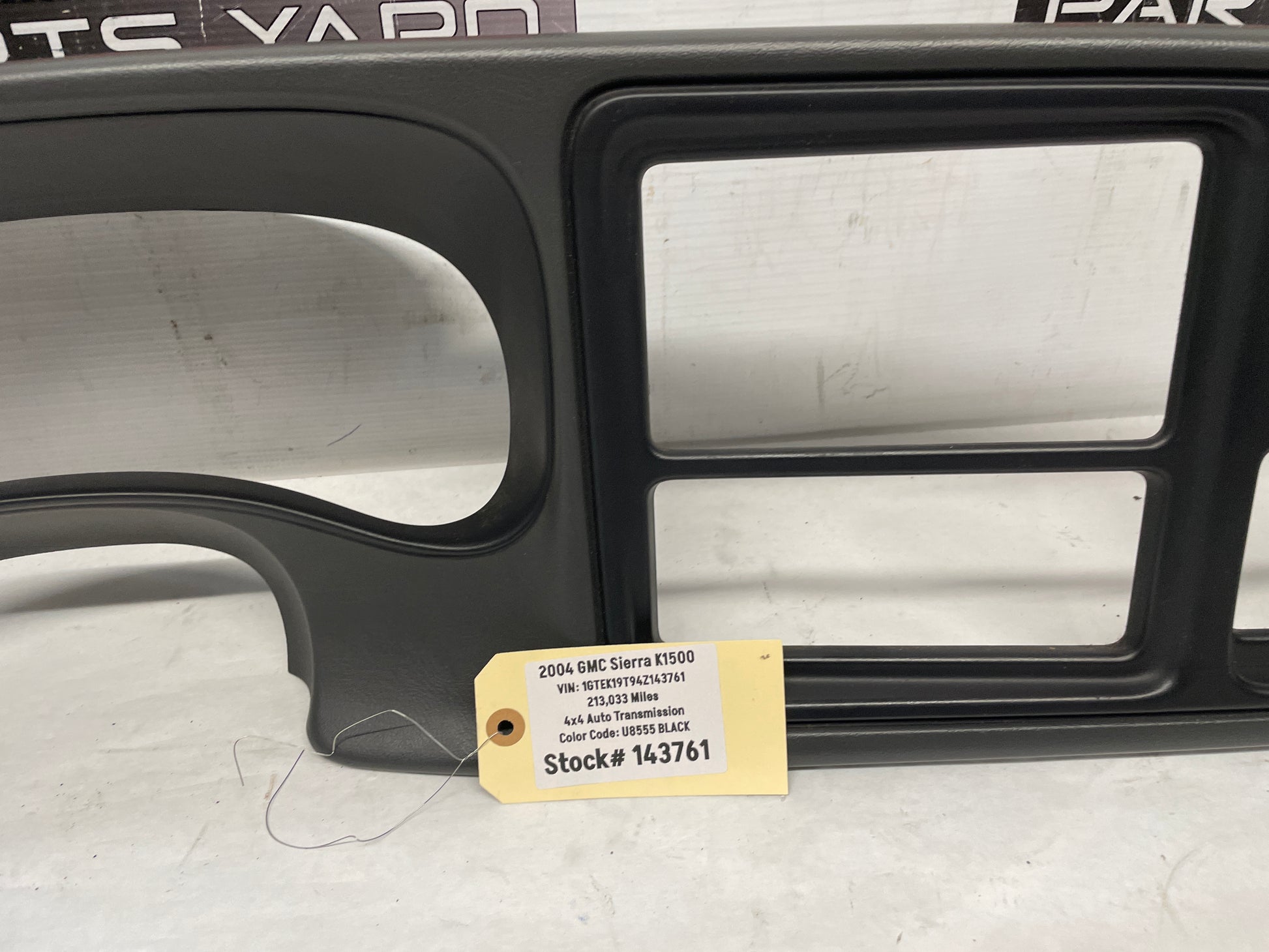 2004 GMC Sierra K1500 Gray Ebony Radio Cluster Dash Trim Bezel OEM - Day's Parts Yard