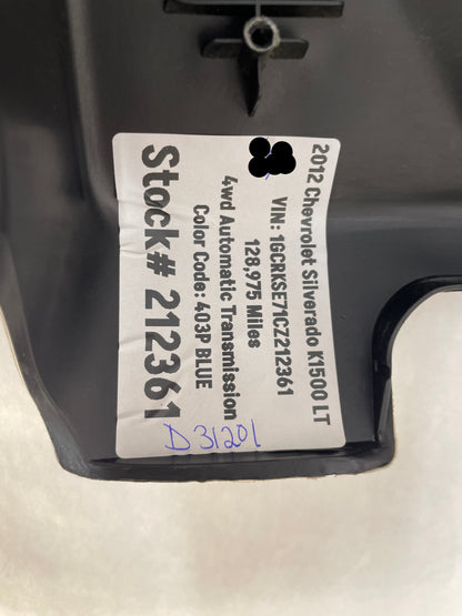 2012 Chevy Silverado K1500 LT RH Passenger Rear Door Upper Trim Panel OEM - Day's Parts Yard
