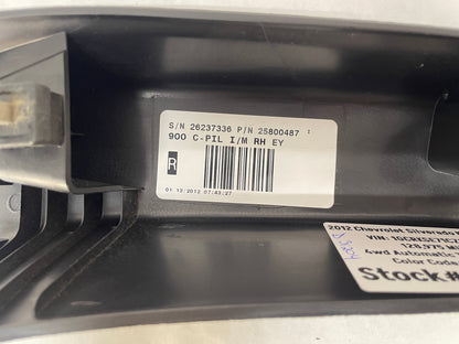 2012 Chevy Silverado K1500  RH Passenger Rear Door Pillar Upper Trim Panel OEM - Day's Parts Yard