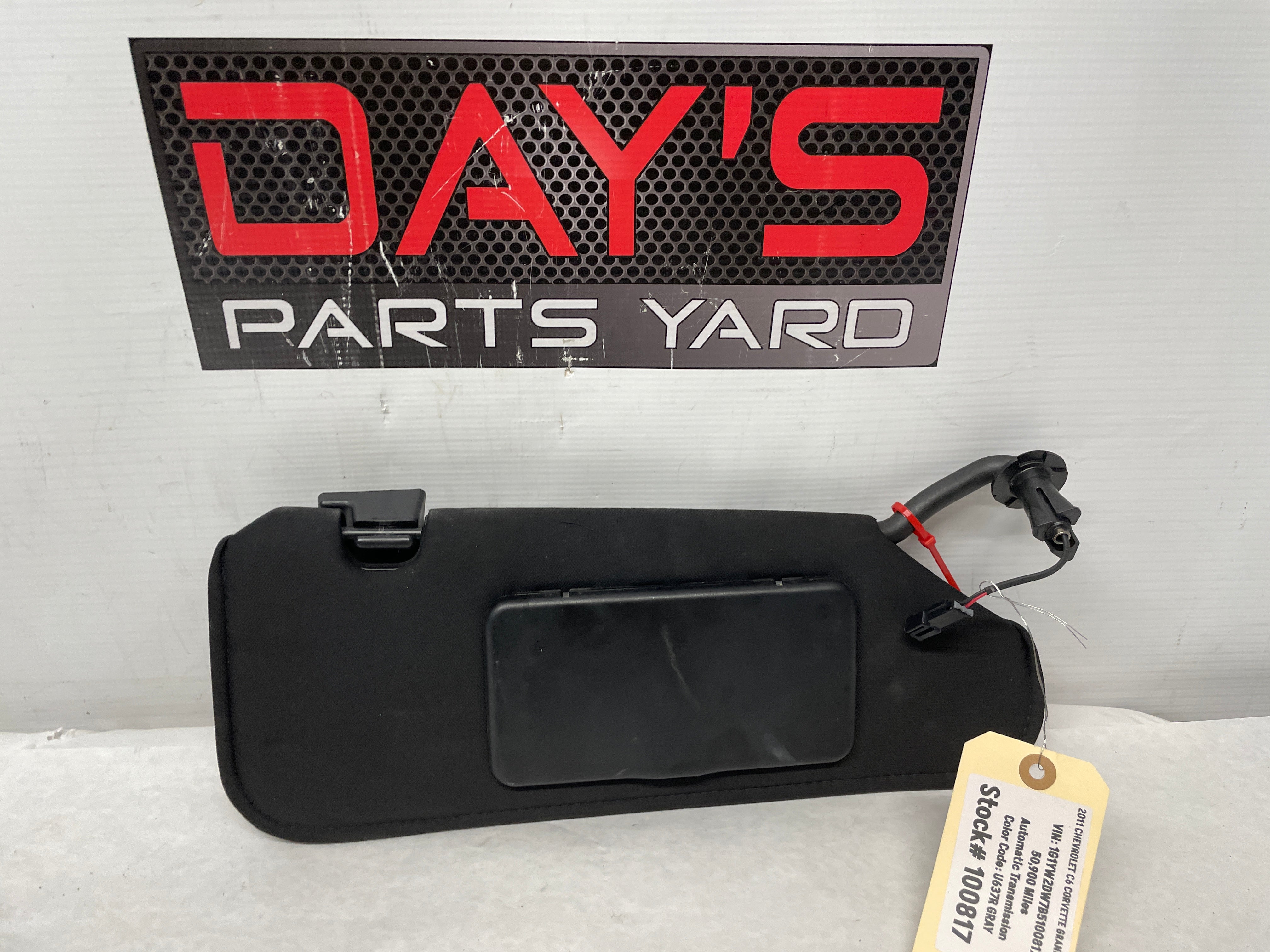2011 Chevy C6 Corvette Grand Sport RH Passenger Sunvisor Sun Visor