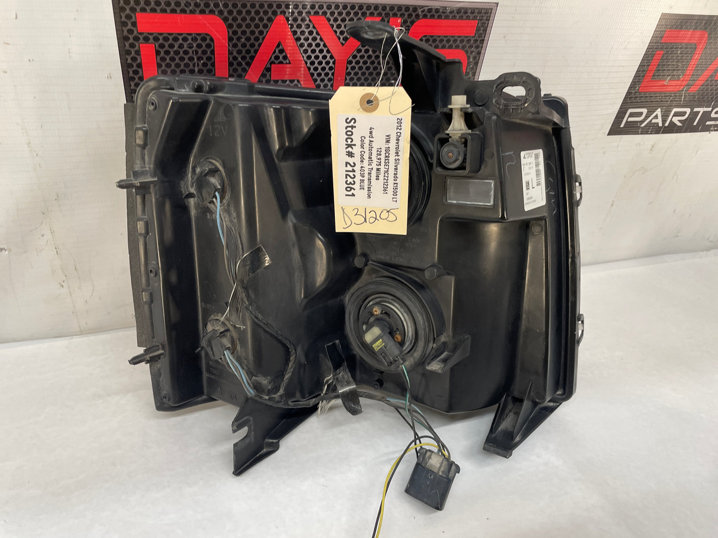 2012 Chevy Silverado K1500 LT LH Driver Headlight Head LIght OEM - Day's Parts Yard