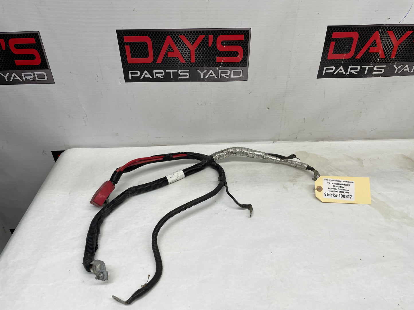 2011 Chevy C6 Corvette Grand Sport Positive and Negative Battery Terminal Cables Assembly OEM
