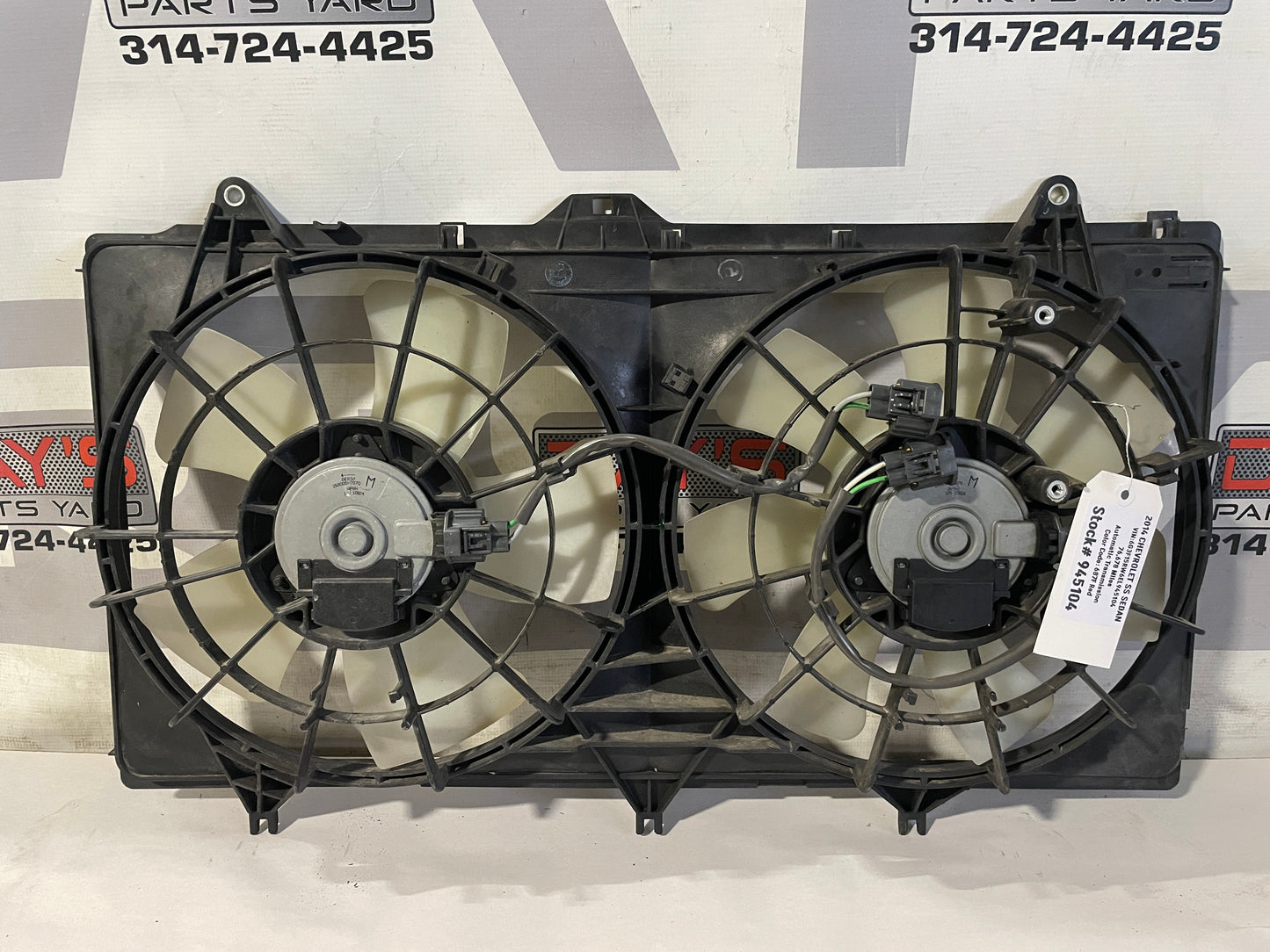 2014 Chevy SS Sedan Radiator Dual Electric Coolant Cooling Fans OEM