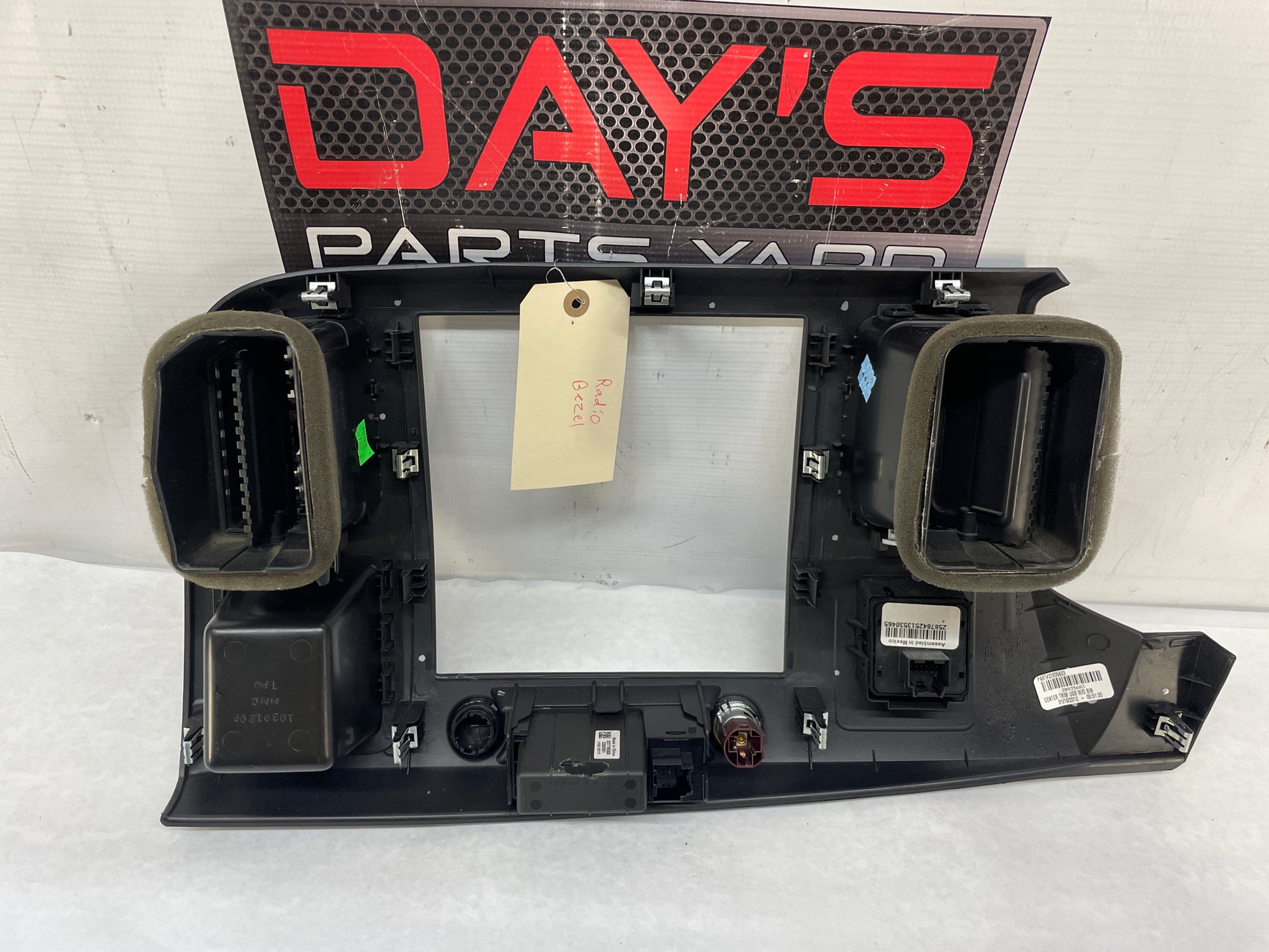 2012 Chevy Silverado K1500 LT Front Dash Center Radio Bezel w/ Switches - Day's Parts Yard