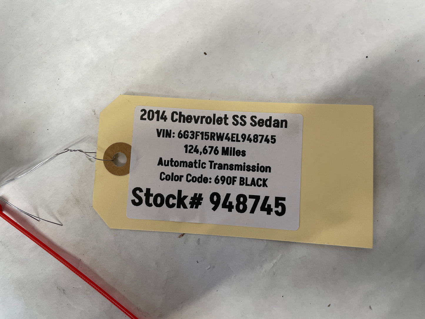 2014 Chevy SS Sedan RH Passenger Fender w/ Marker Light Fender Guide Bracket OEM - Day's Parts Yard