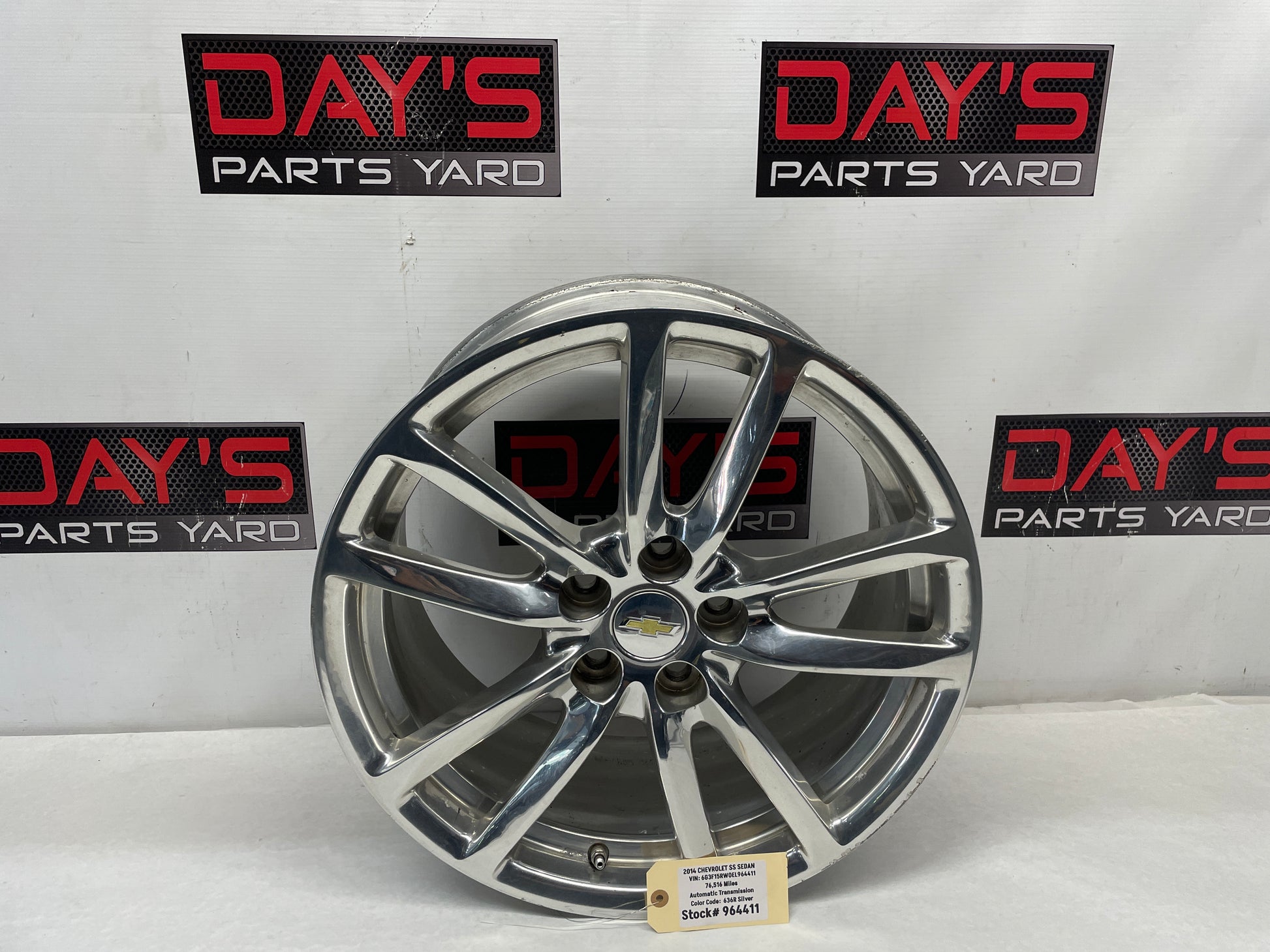 2014 Chevy SS Sedan  Factory OEM Rear Wheel 19X9 - Day's Parts Yard