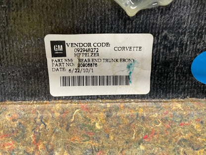 2011 Chevy C6 Corvette Grand Sport Rear End Trunk Compartment Carpet Trim Panel OEM