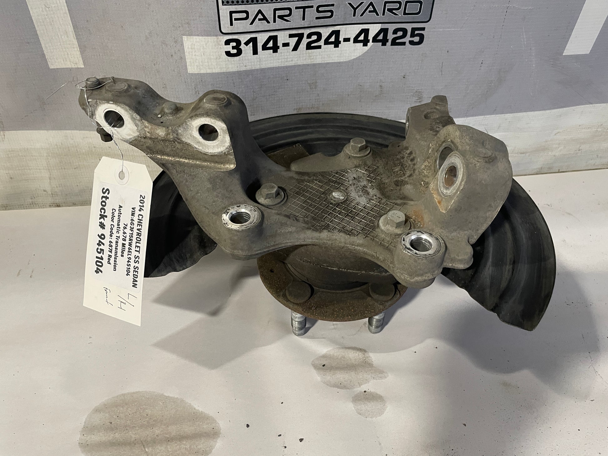 2014 Chevy SS Sedan Front LH Driver Spindle Hub Knuckle Assembly OEM - Day's Parts Yard