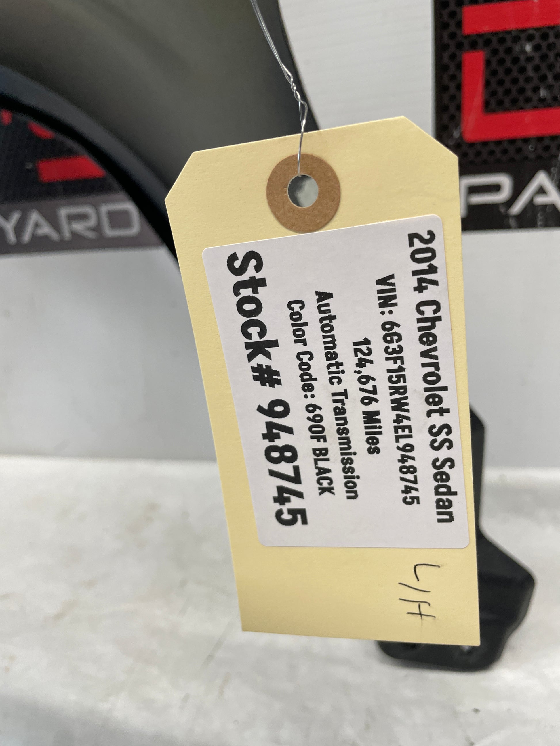 2014 Chevy SS Sedan LH Driver Fender w/ Marker Light & Fender Bracket OEM - Day's Parts Yard