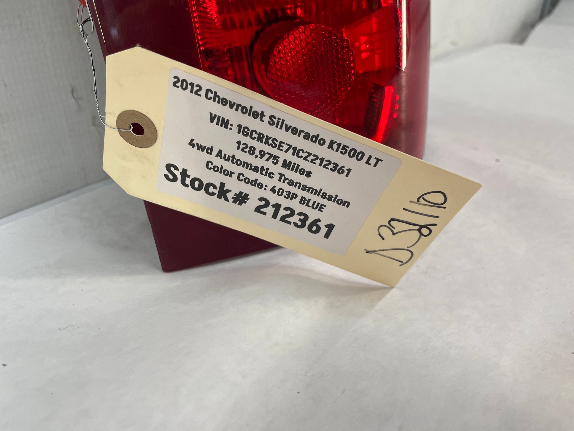 2012 Chevy Silverado K1500 LT RH Passenger Tail Light Taillight Lamp OEM - Day's Parts Yard