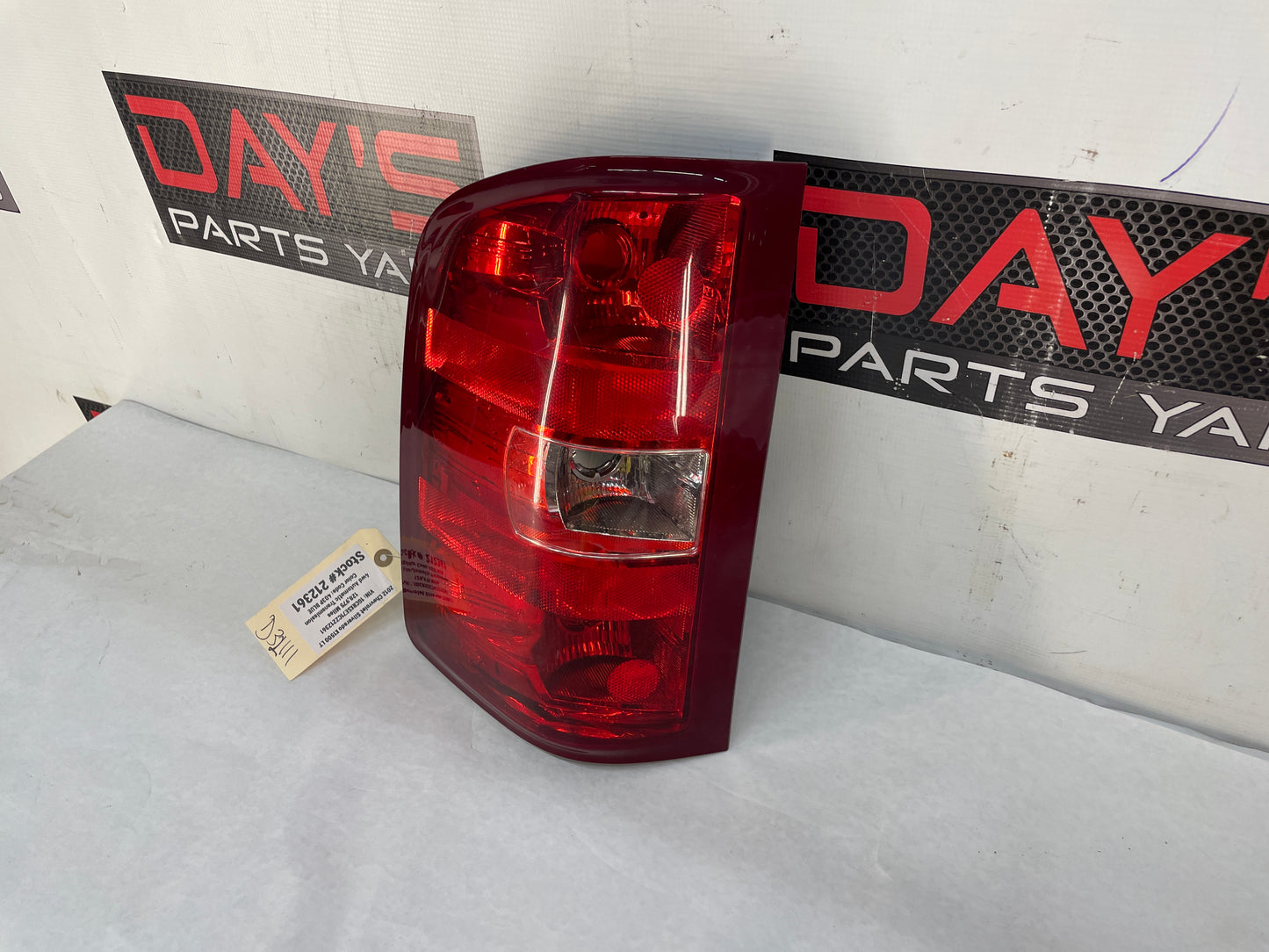 2012 Chevy Silverado K1500 LT LH Driver Tail Light Taillight Lamp OEM - Day's Parts Yard