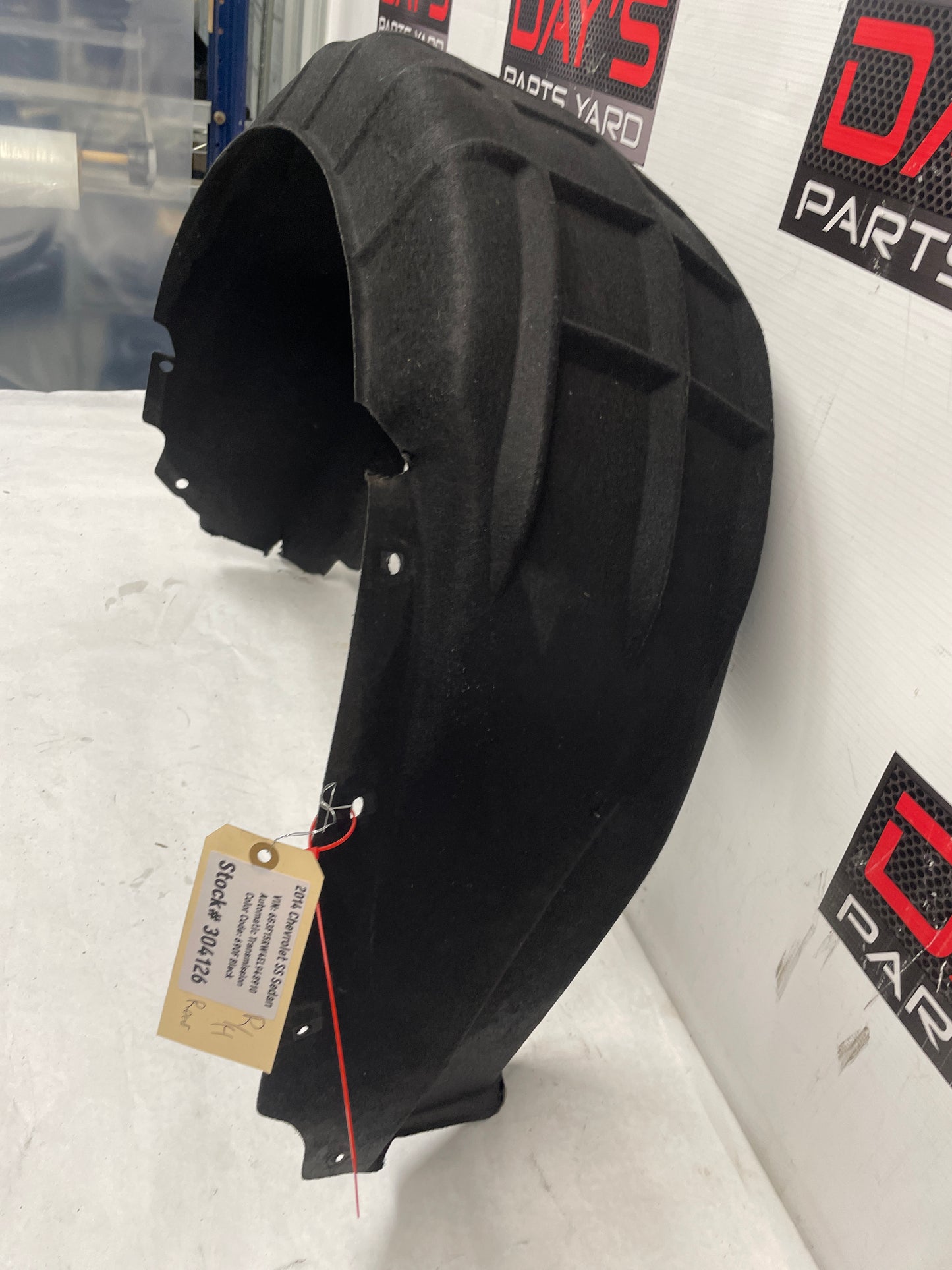 2014 Chevy SS Sedan RH Passenger Rear Fender Wheel House Well Liner OEM - Day's Parts Yard
