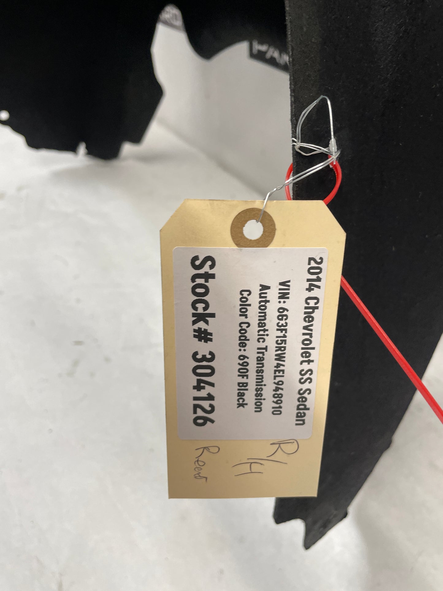 2014 Chevy SS Sedan RH Passenger Rear Fender Wheel House Well Liner OEM - Day's Parts Yard