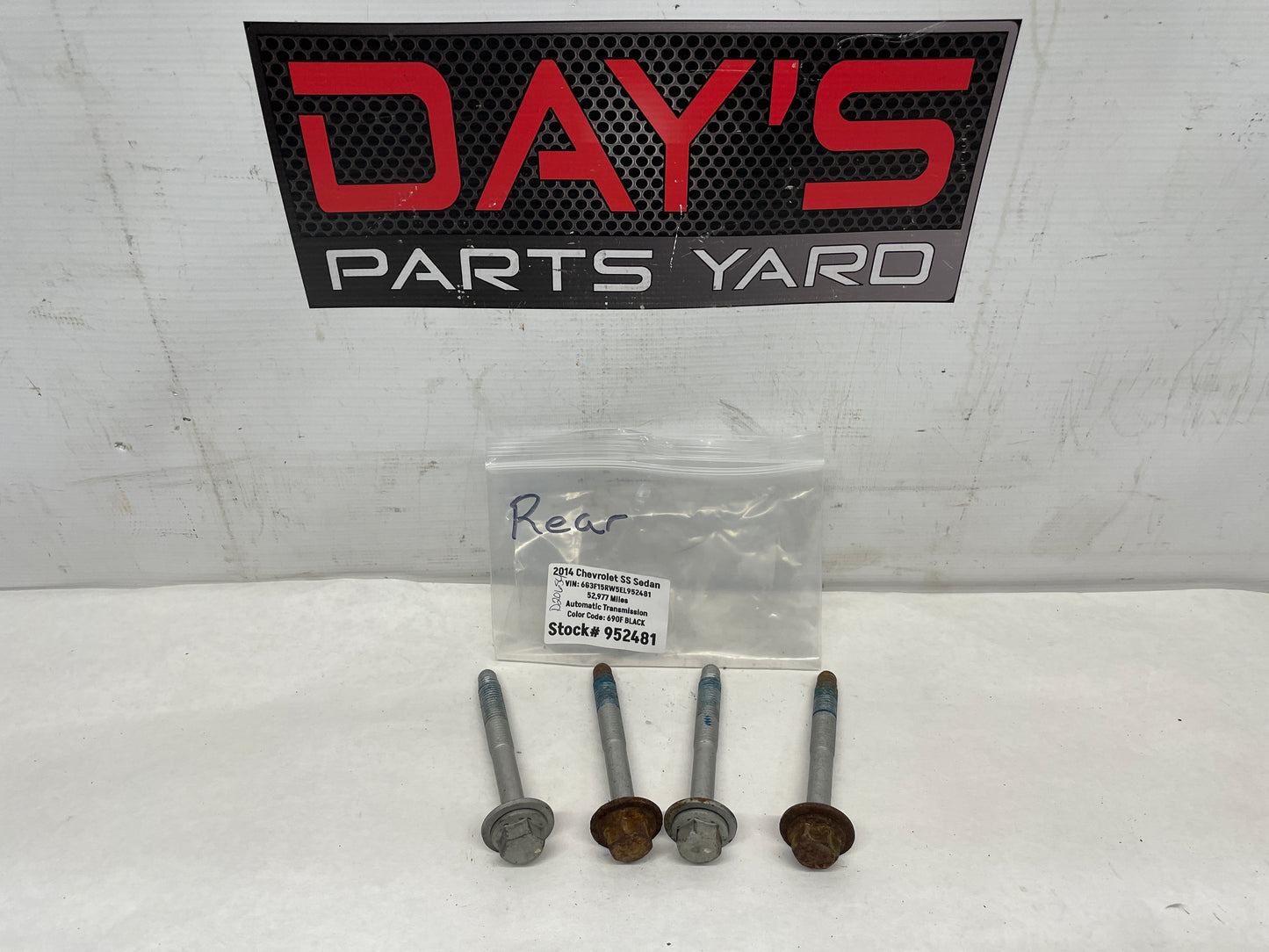 2014 Chevy SS Sedan Rear Suspension Cradle Bolts Hardware OEM - Day's Parts Yard