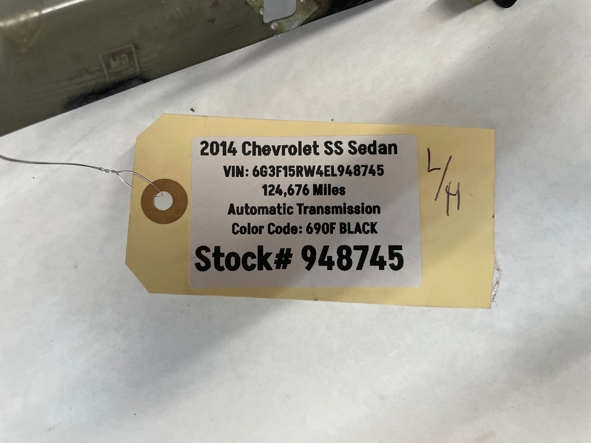 2014 Chevy SS Sedan LH Driver Front Fender Black OEM - Day's Parts Yard