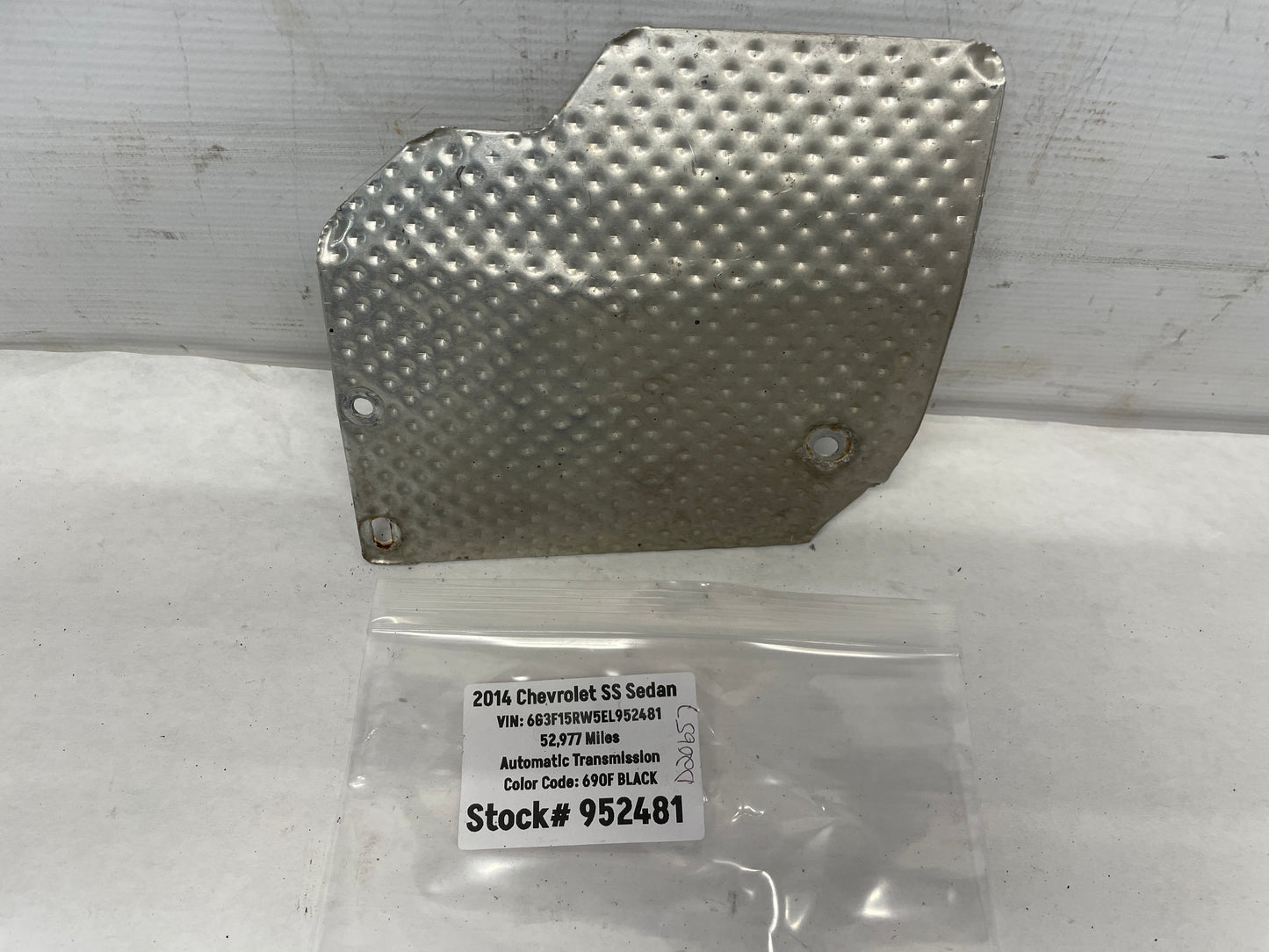 2014 Chevy SS Sedan Engine Motor Starter Heat Shield OEM - Day's Parts Yard