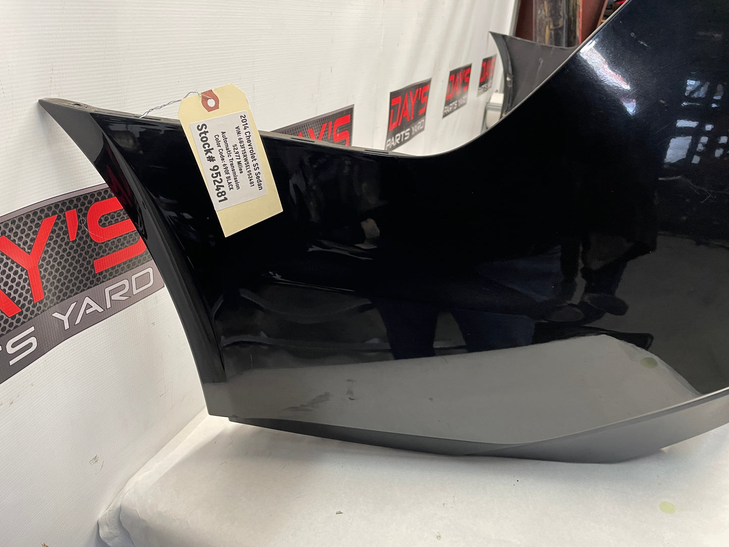 2014 Chevy SS Sedan Complete Rear Bumper Cover Black OEM
