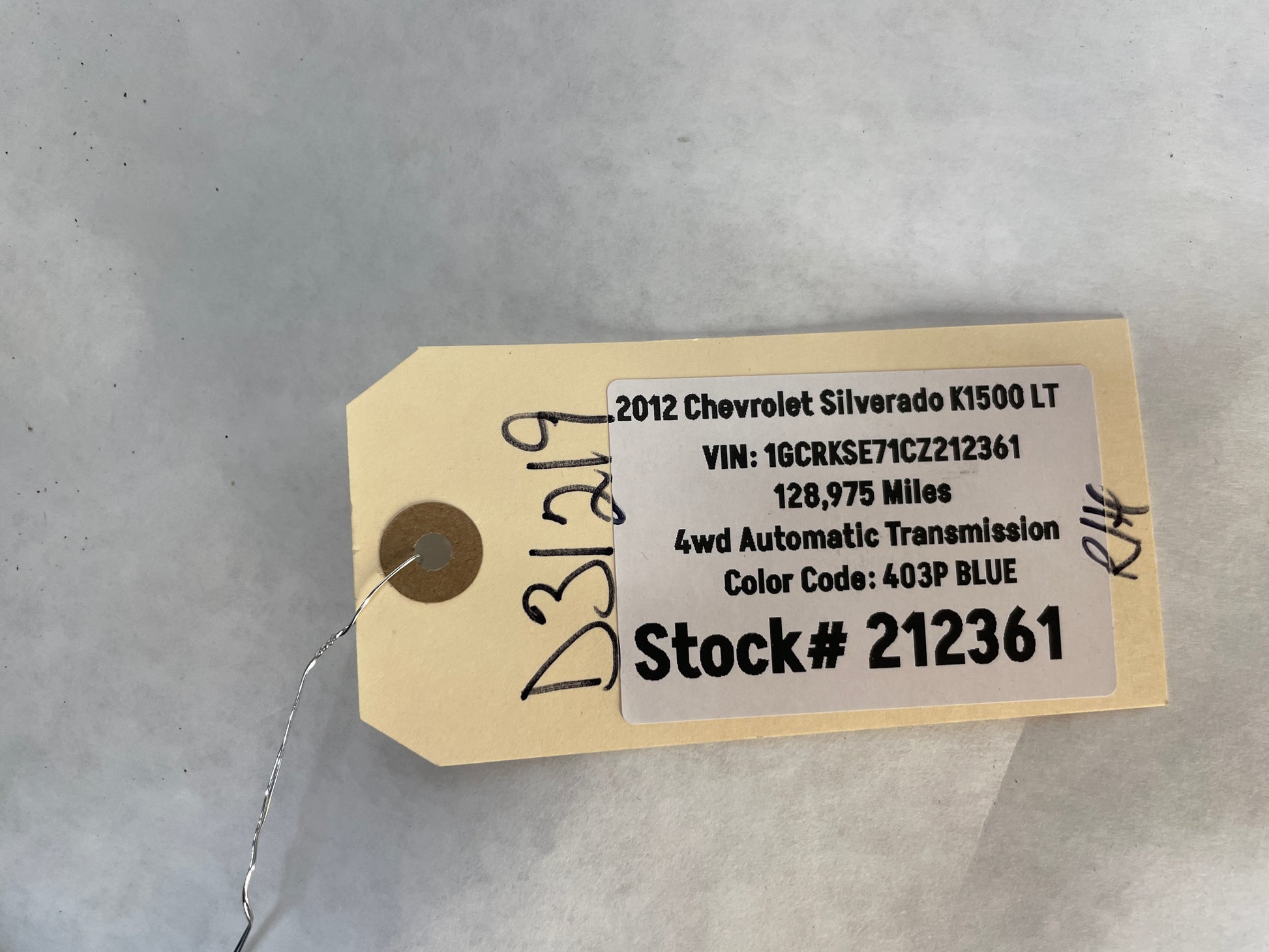 2012 Chevy Silverado K1500 LT RH Passenger Rear Exterior Door OEM - Day's Parts Yard