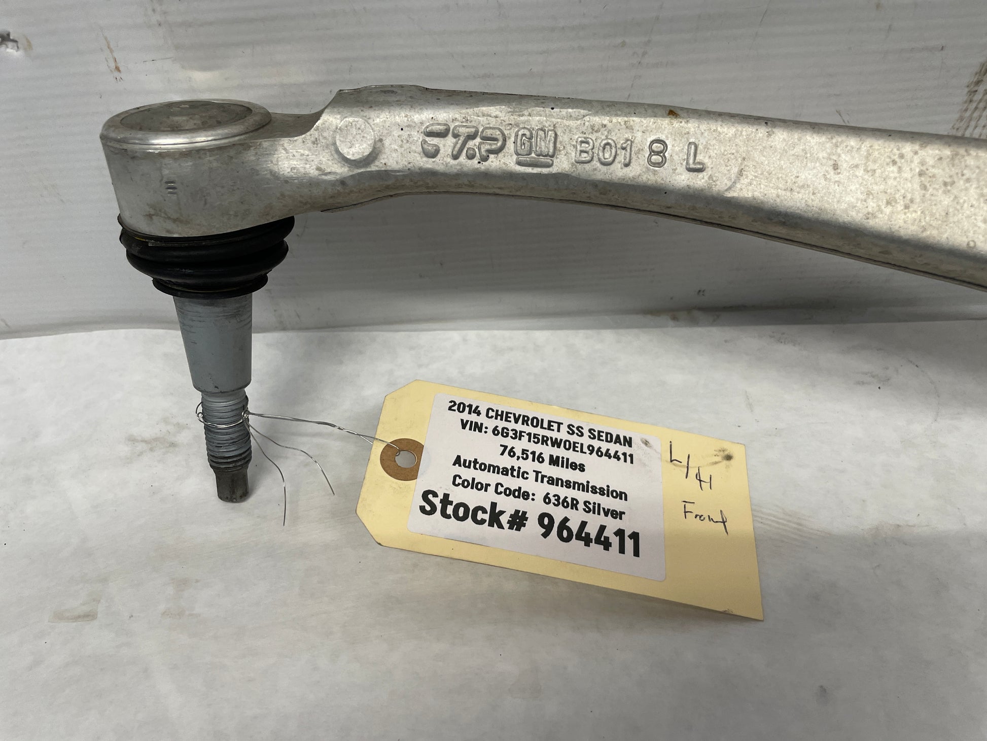 2014 Chevy SS Sedan LH Driver Front Suspension Lower Control Arm OEM - Day's Parts Yard