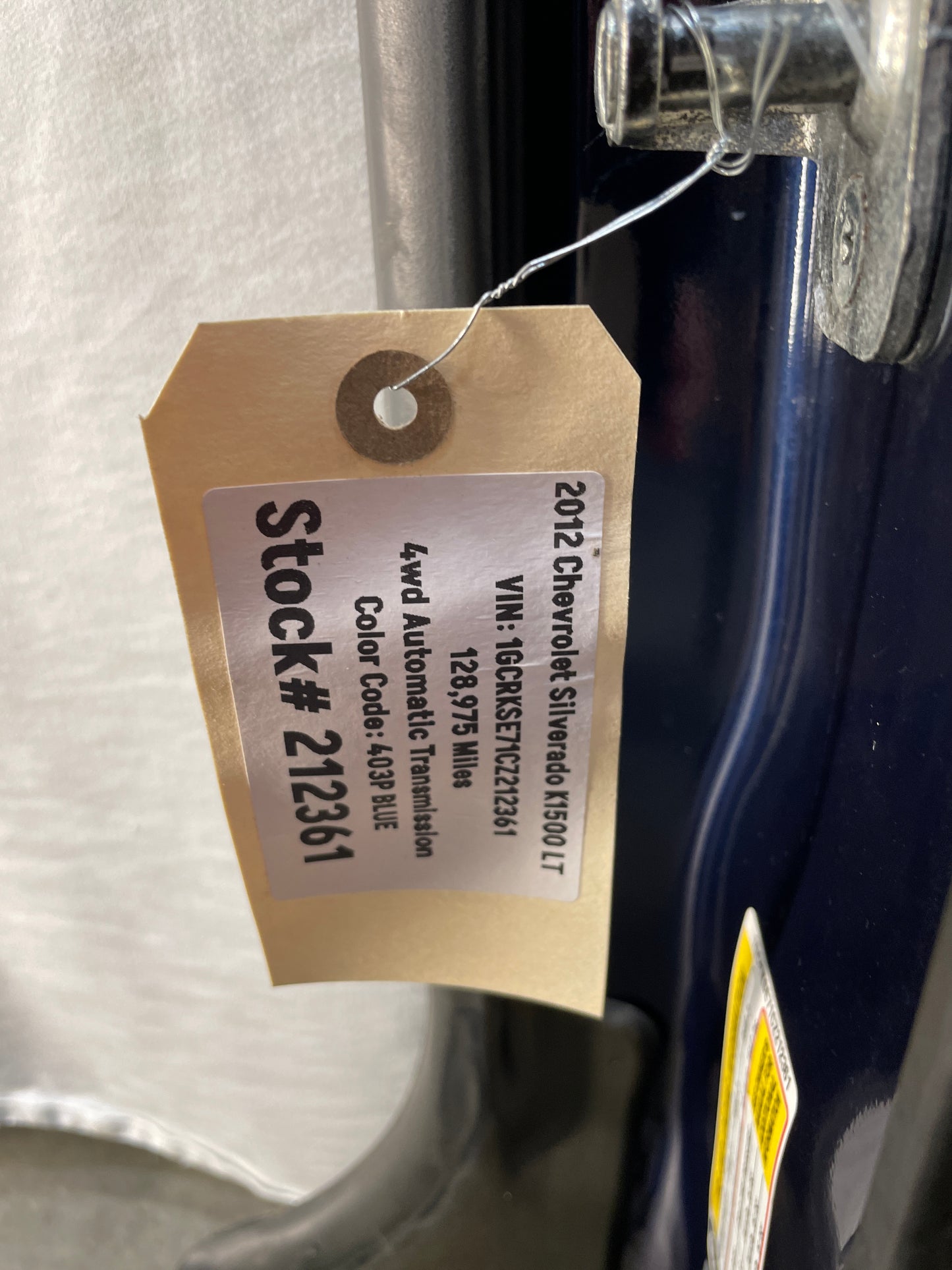 2012 Chevy Silverado K1500 LT LH Driver Rear Exterior Door OEM - Day's Parts Yard
