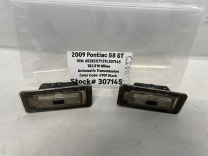2009 Pontiac G8 GT RH & LH License Plate Tag Lights Lamps OEM