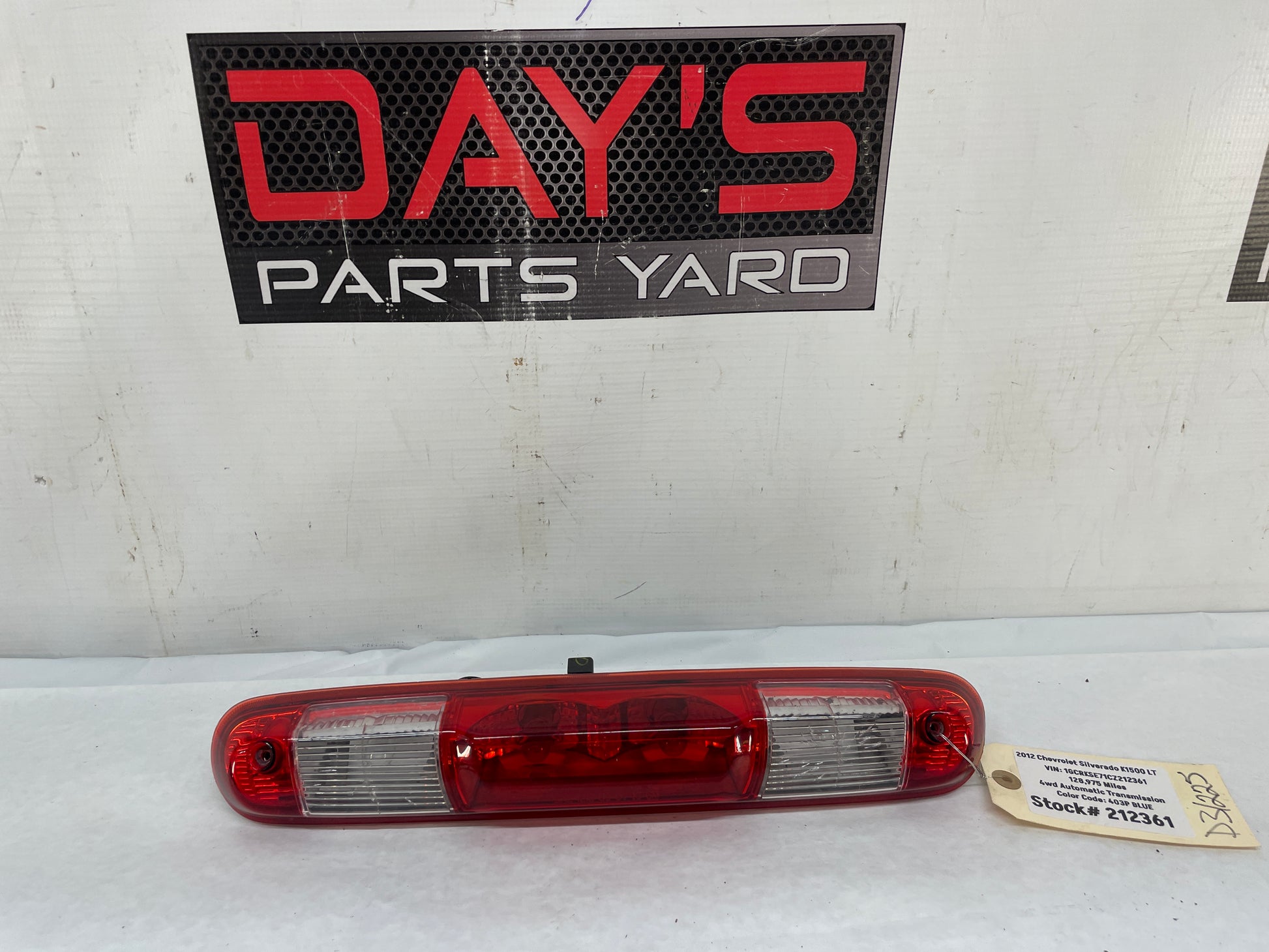2012 Chevy Silverado K1500 Third Brake Light Cargo Lamp OEM - Day's Parts Yard