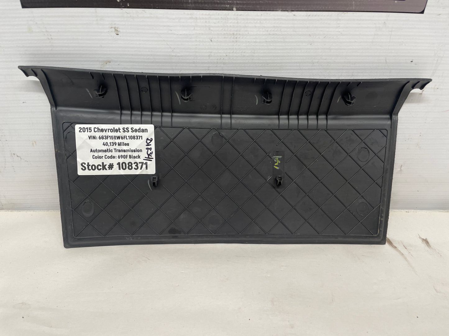 2015 Chevrolet SS Sedan Glove Box Rubber Mat OEM - Day's Parts Yard