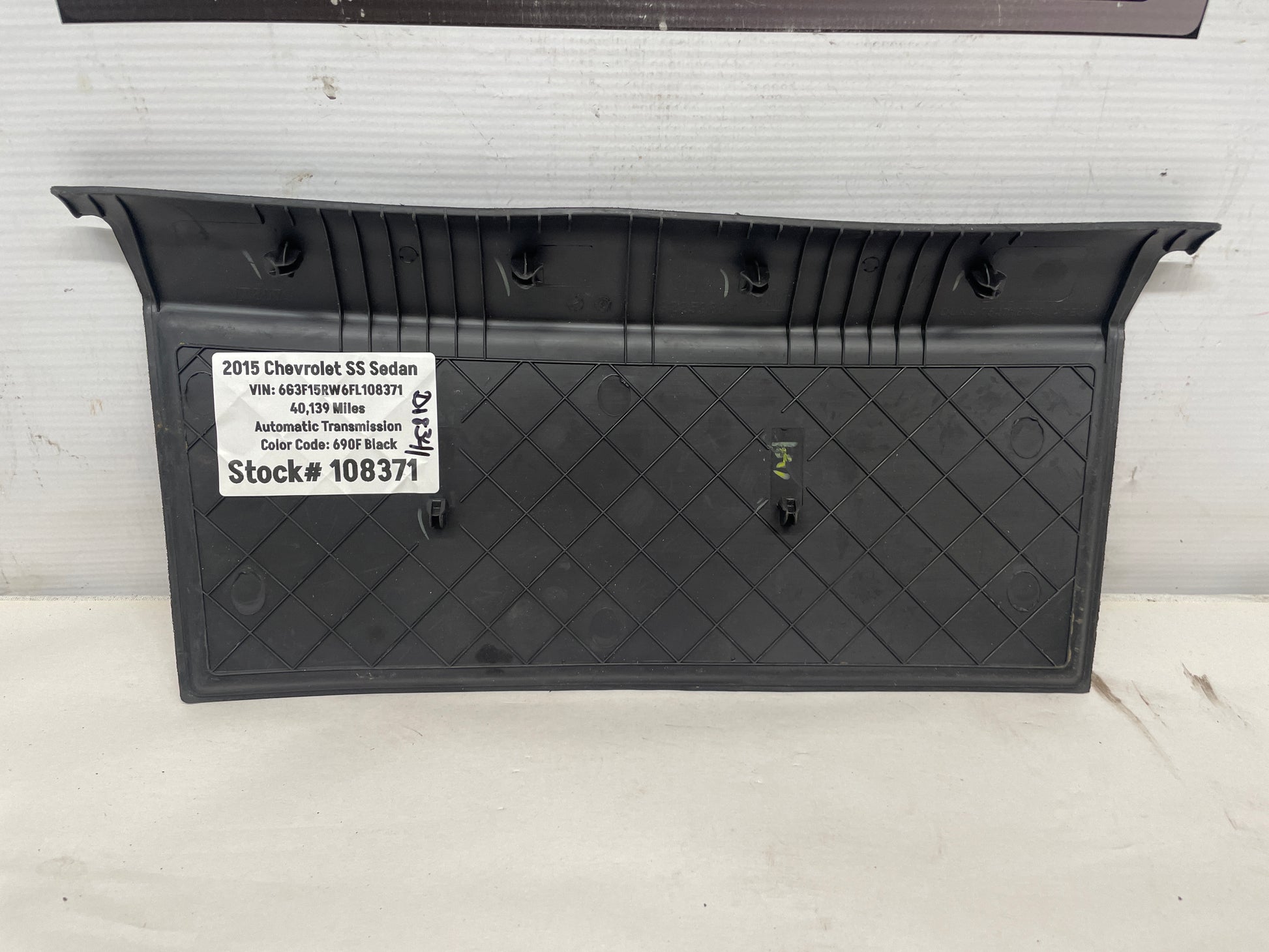 2015 Chevrolet SS Sedan Glove Box Rubber Mat OEM - Day's Parts Yard