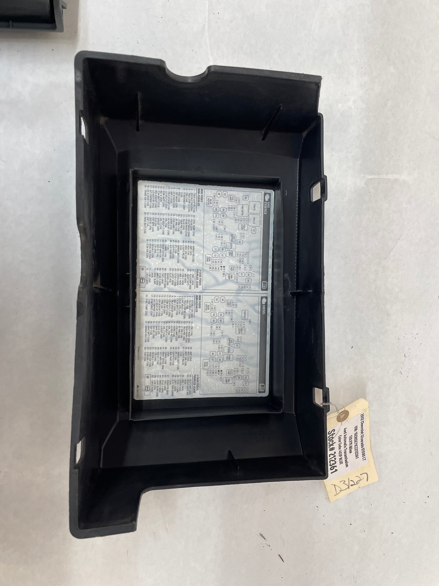 2012 Chevy Silverado K1500 LT Fuse Box Cover Lid OEM - Day's Parts Yard