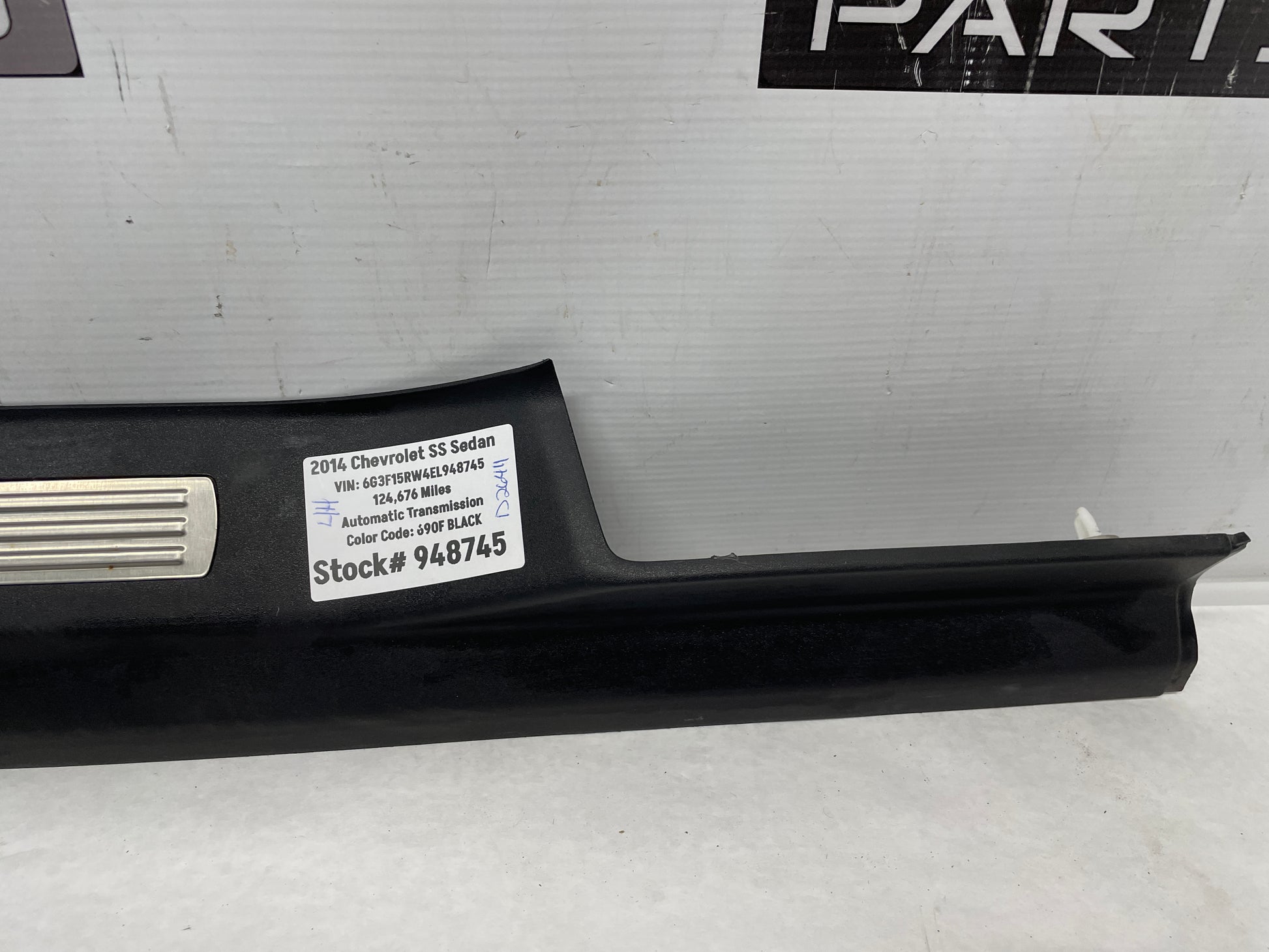 2014 Chevy SS Sedan LH Driver Front Door Scuff Sill Plate Panel OEM - Day's Parts Yard