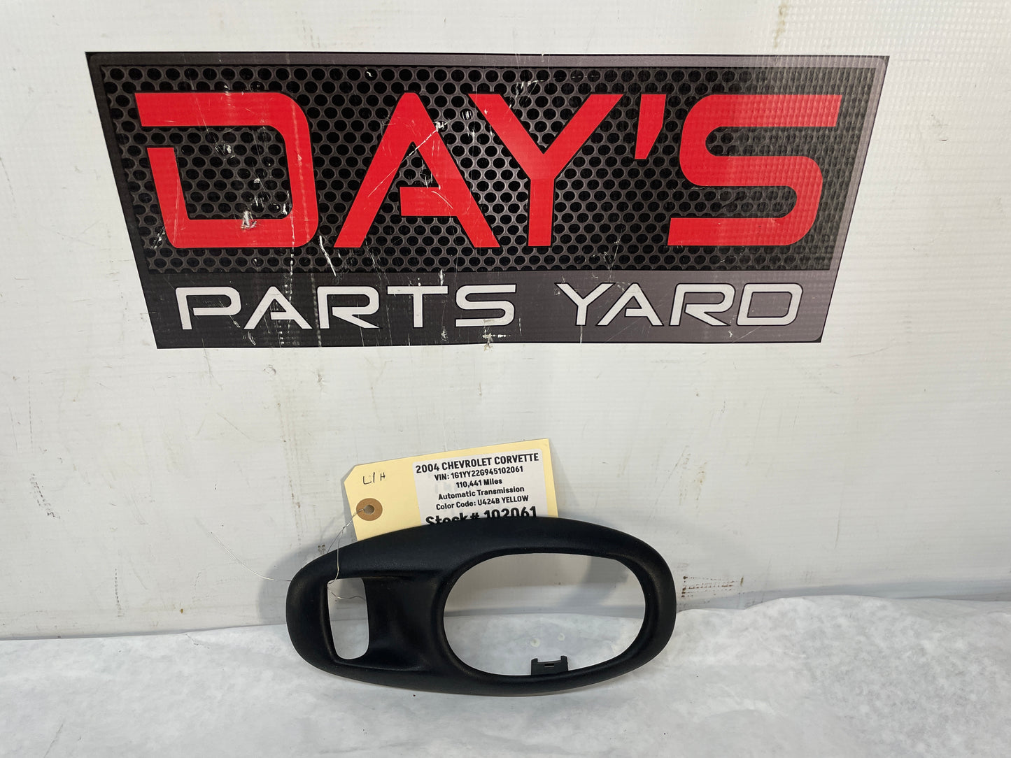 2004 Chevy C5 Corvette LH Driver Interior Door Handle Inner Trim Bezel Frame OEM - Day's Parts Yard