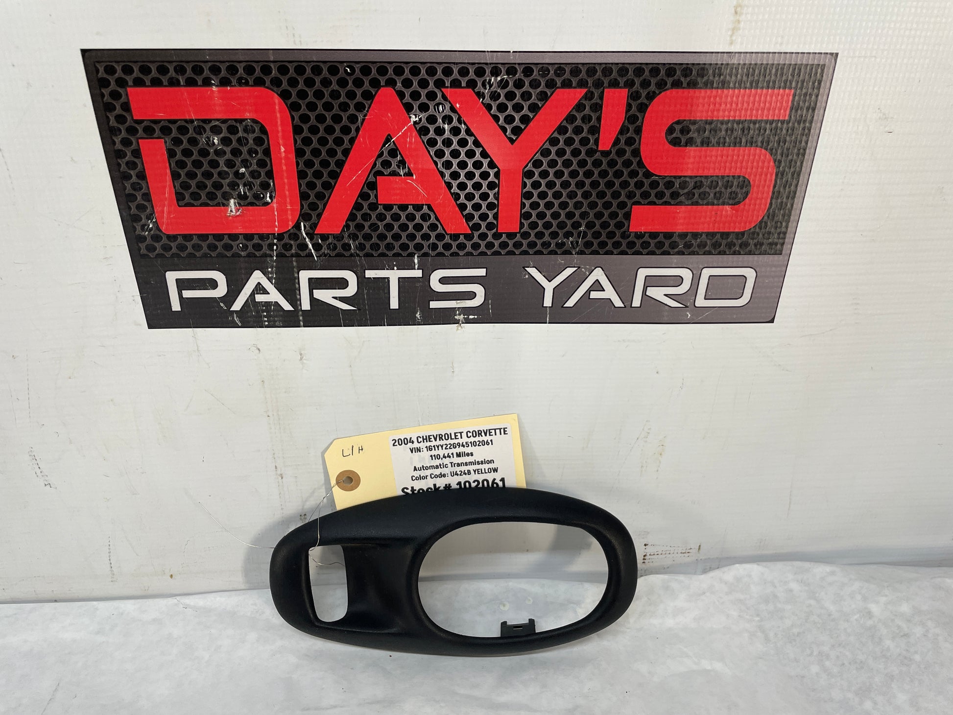 2004 Chevy C5 Corvette LH Driver Interior Door Handle Inner Trim Bezel Frame OEM - Day's Parts Yard