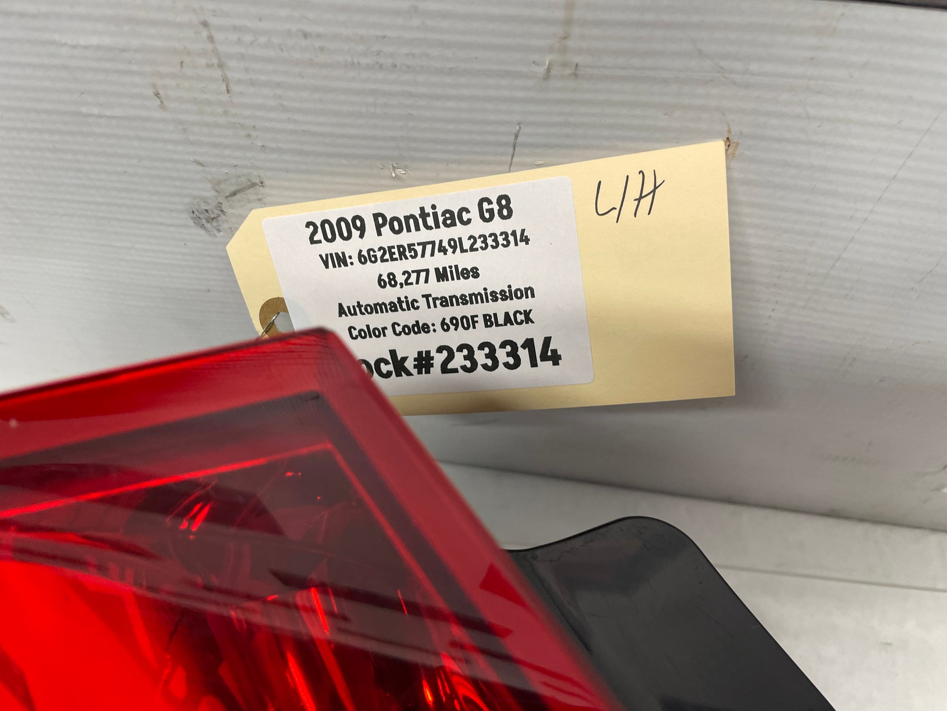 2009 Pontiac G8 LH Driver Tail Light Lamp Taillight OEM - Day's Parts Yard