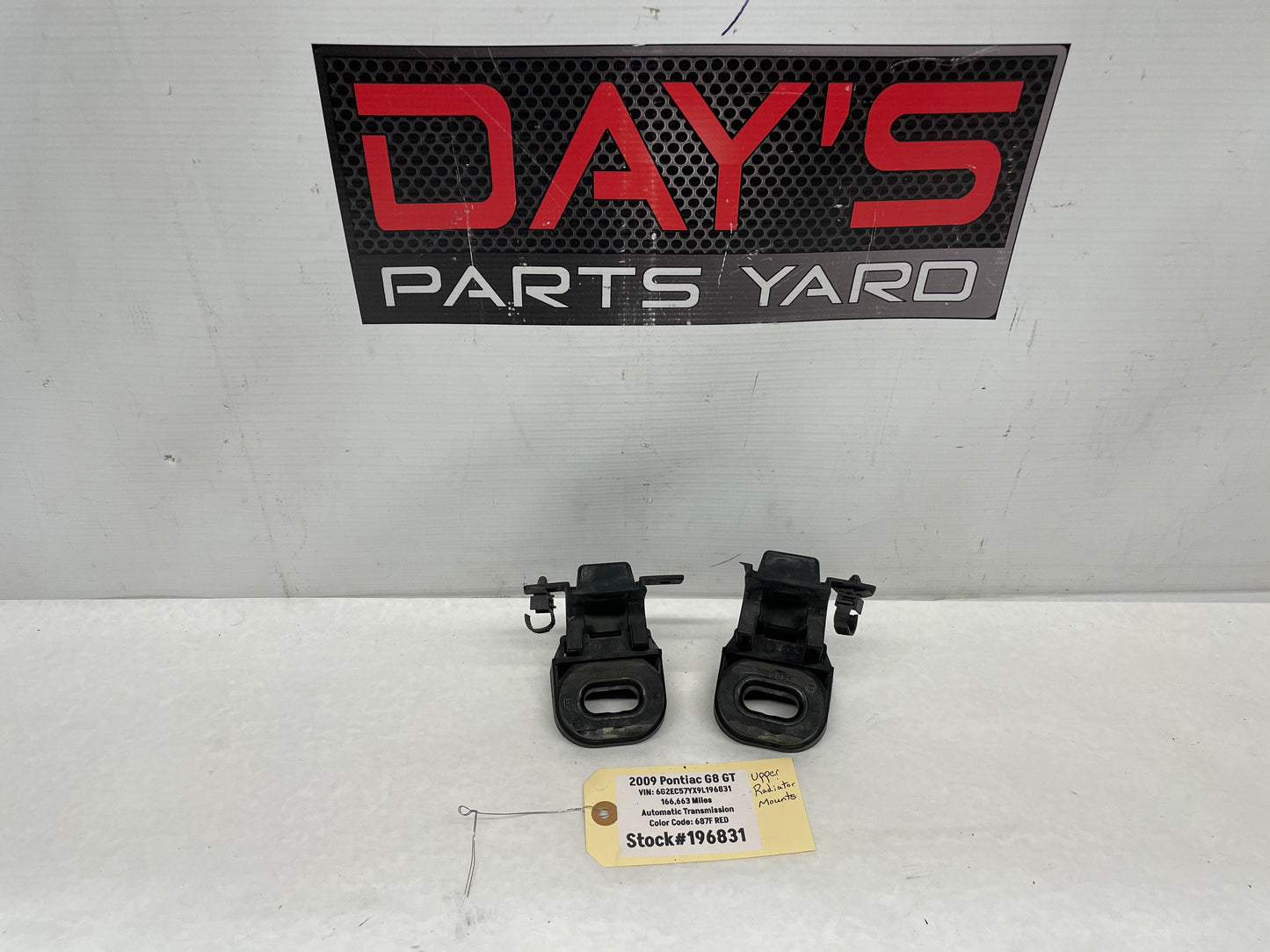 2009 Pontiac G8 GT RH & LH Upper Radiator Bracket Mounts Set OEM - Day's Parts Yard