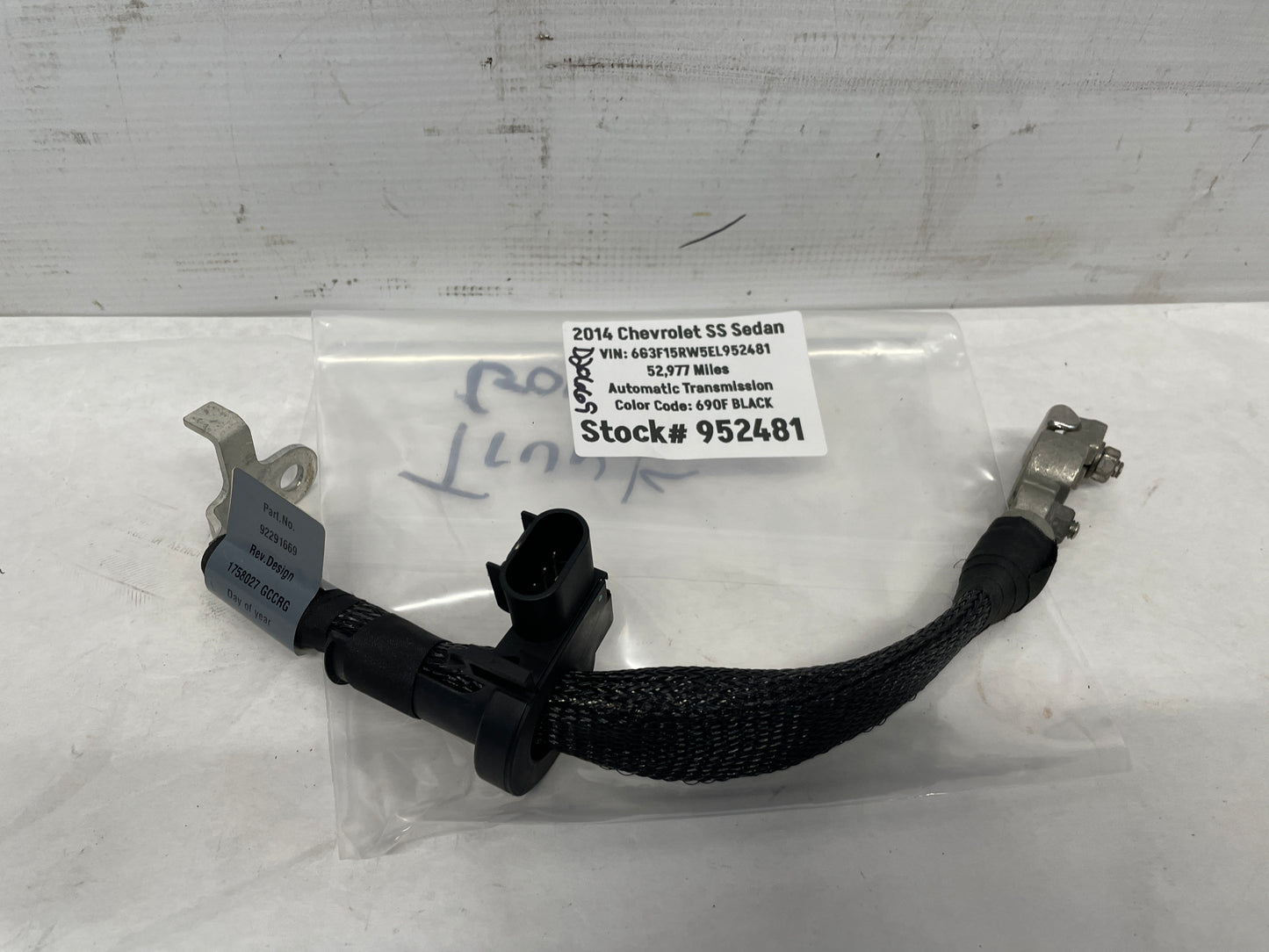 2014 Chevy SS Sedan Negative Battery Ground Cable Strap Wire OEM
