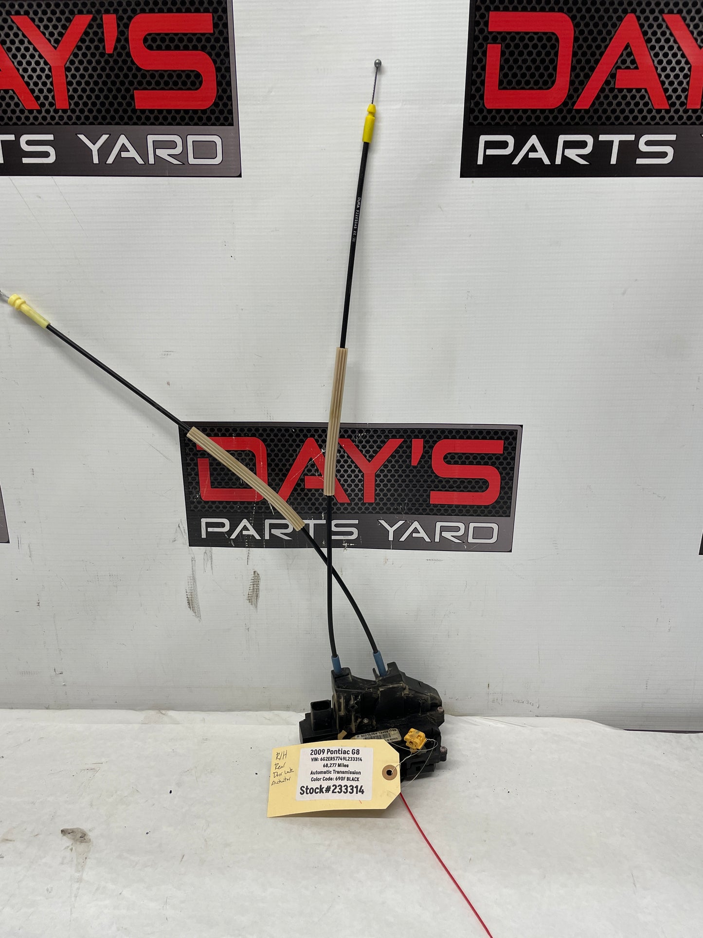 2009 Pontiac G8 GT RH Passenger Rear Door Lock Actuator OEM - Day's Parts Yard