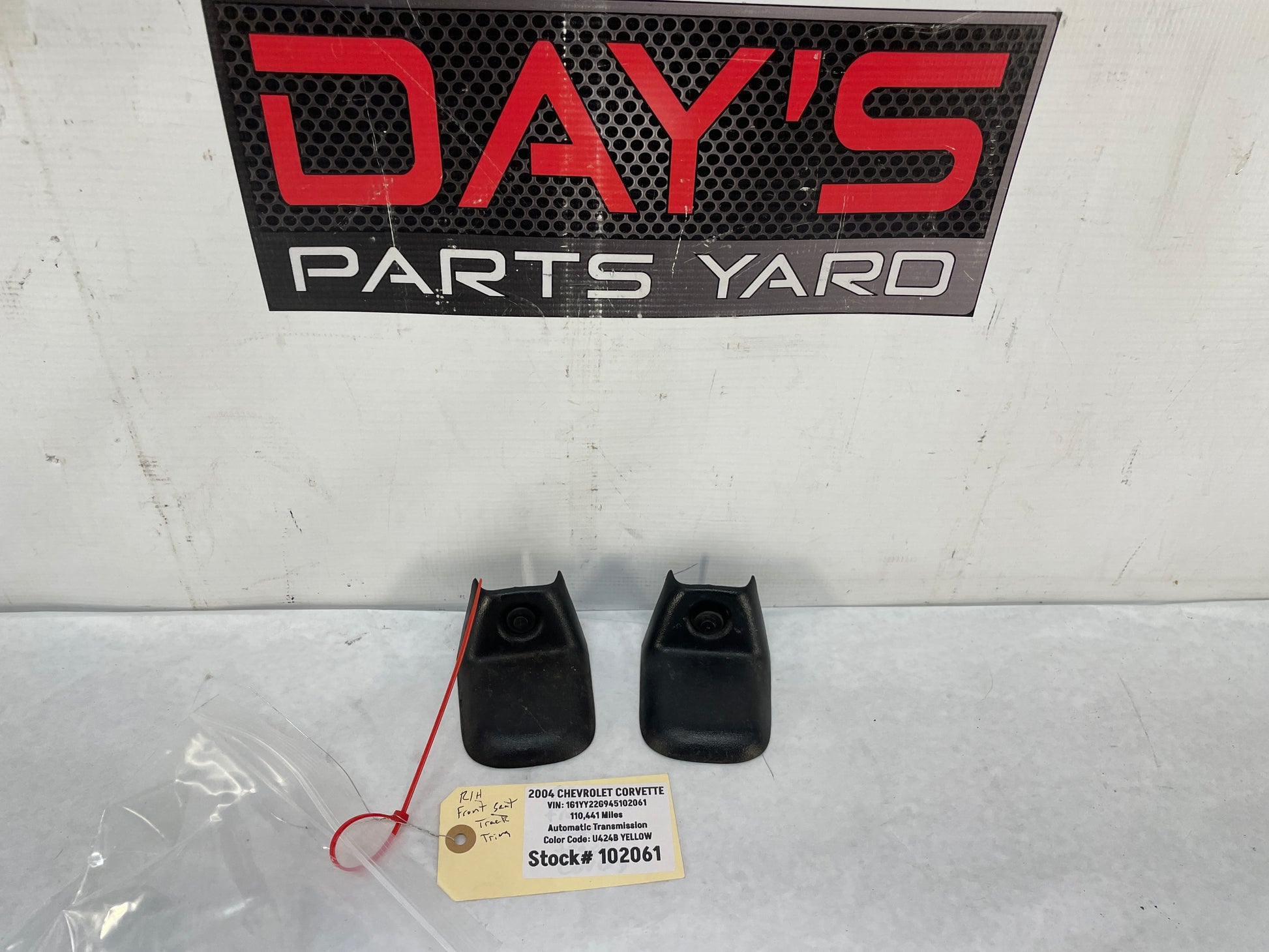 2004 Chevy C5 Corvette RH Passenger Seat Track Frame Finish Covers Trims OEM - Day's Parts Yard