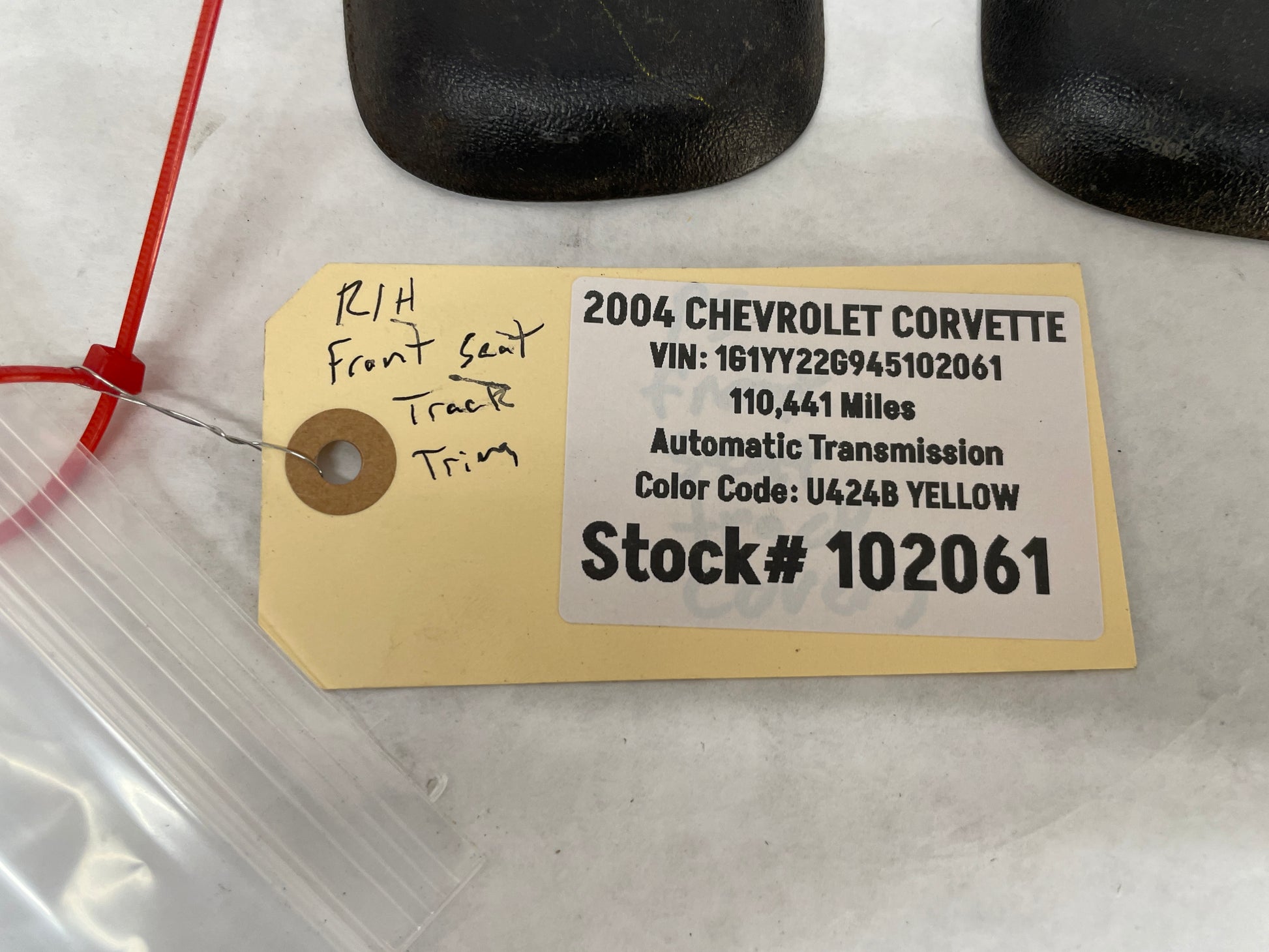 2004 Chevy C5 Corvette RH Passenger Seat Track Frame Finish Covers Trims OEM - Day's Parts Yard