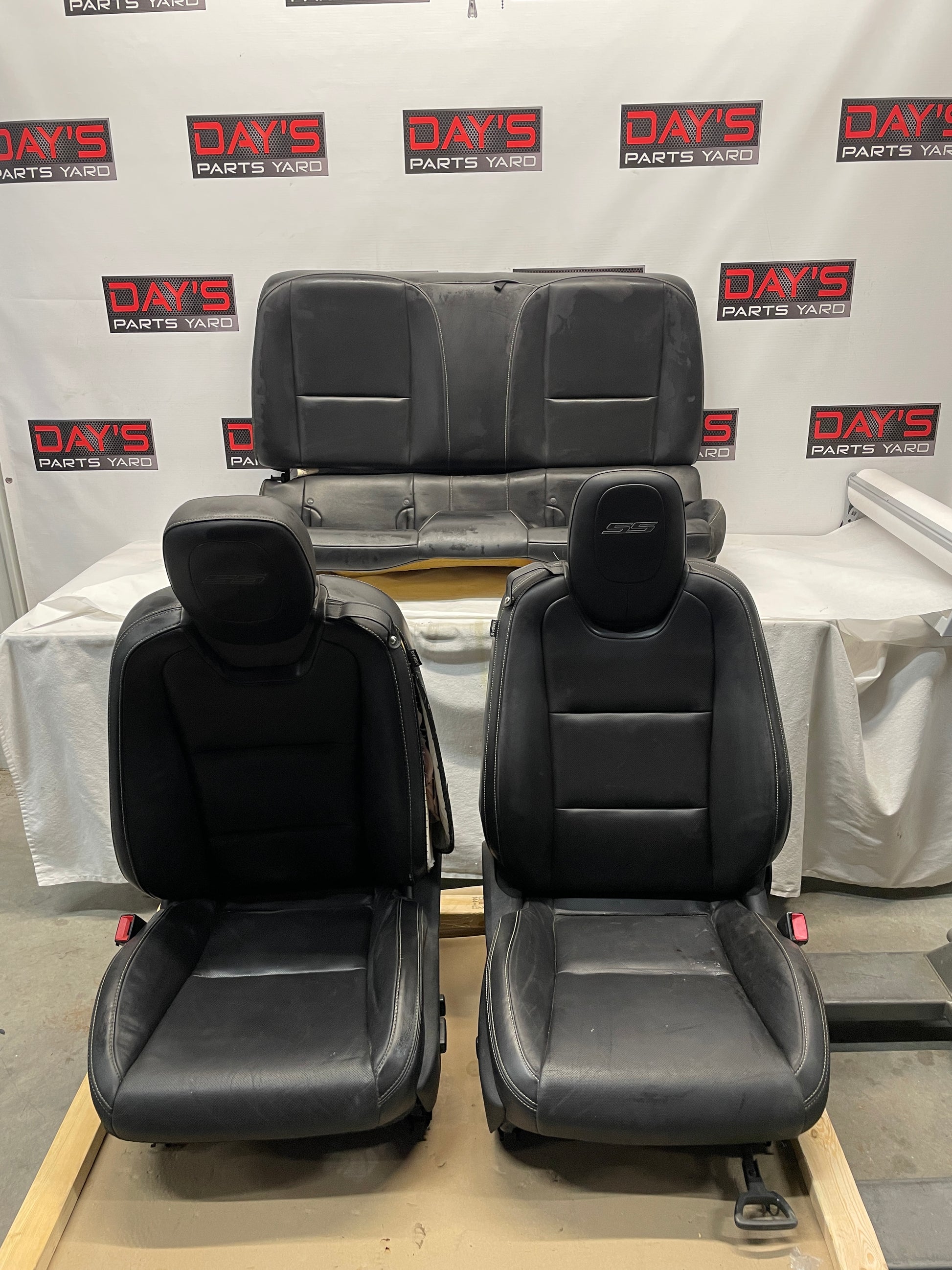 2010 Chevy Camaro SS Seats Front and Rear Black Leather OEM - Day's Parts Yard