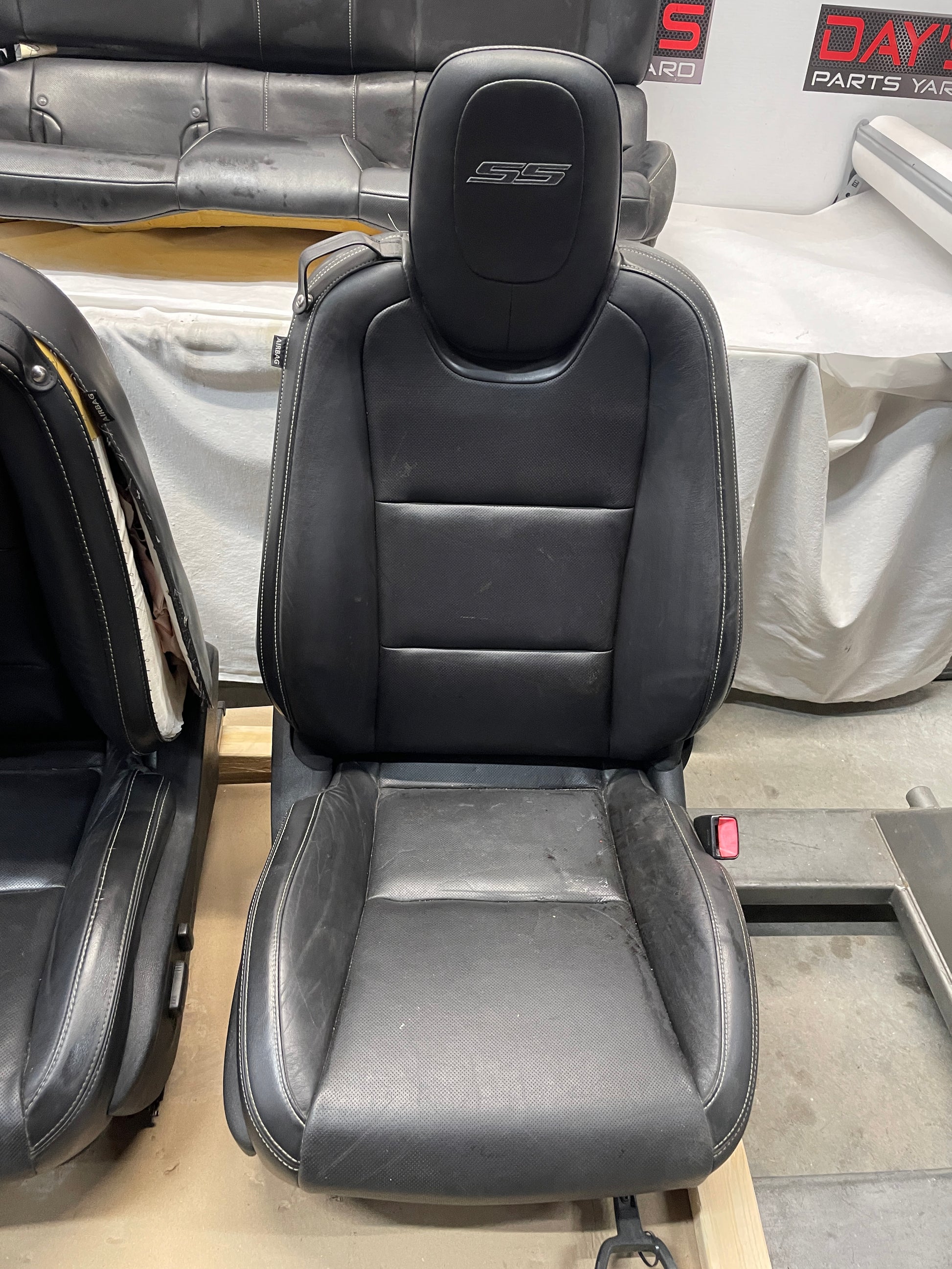 2010 Chevy Camaro SS Seats Front and Rear Black Leather OEM - Day's Parts Yard