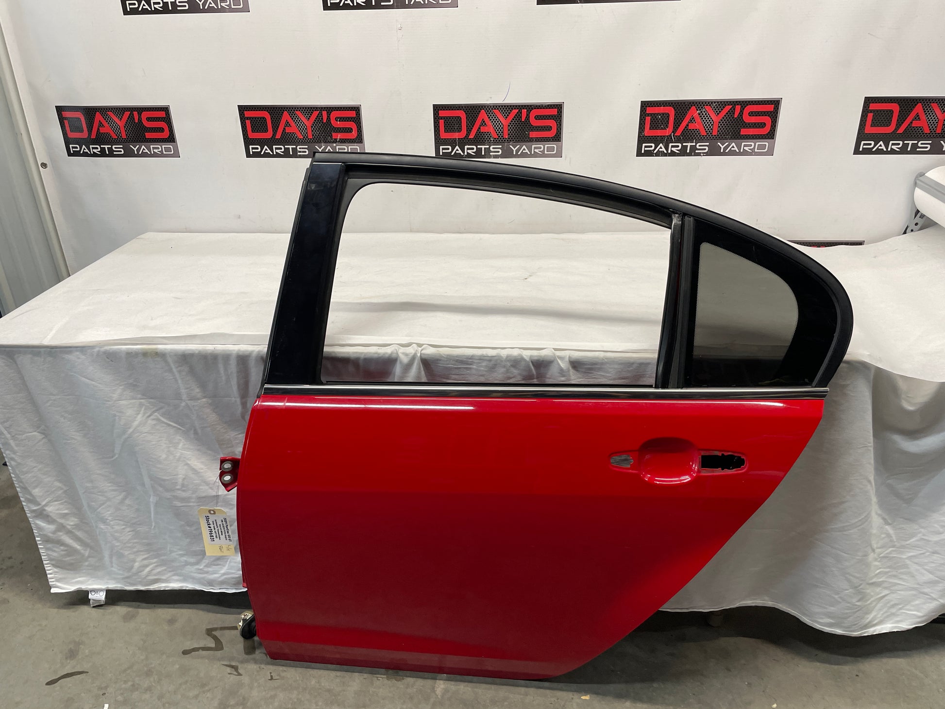 2009 Pontiac G8 GT LH Driver Rear Exterior Door Red OEM - Day's Parts Yard