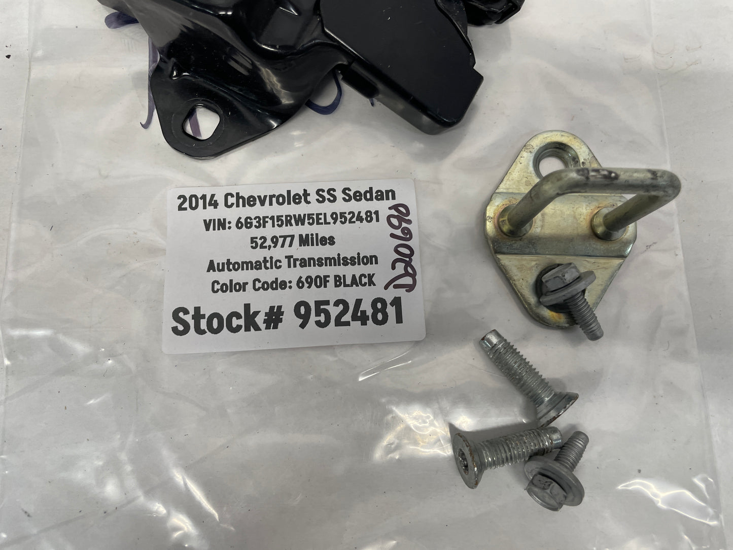 2014 Chevy SS Sedan Trunk Deck Lid Lock Latch Actuator OEM - Day's Parts Yard