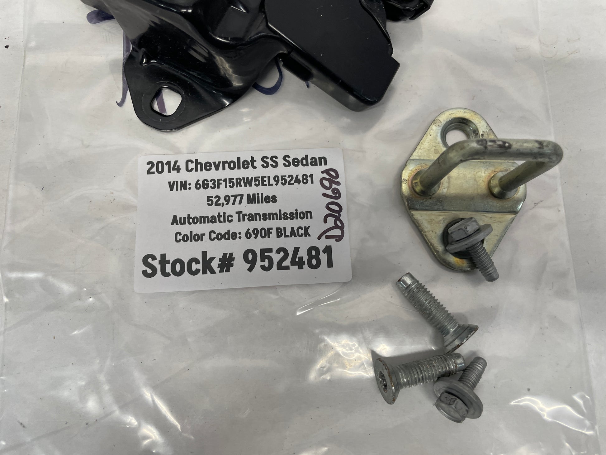 2014 Chevy SS Sedan Trunk Deck Lid Lock Latch Actuator OEM - Day's Parts Yard