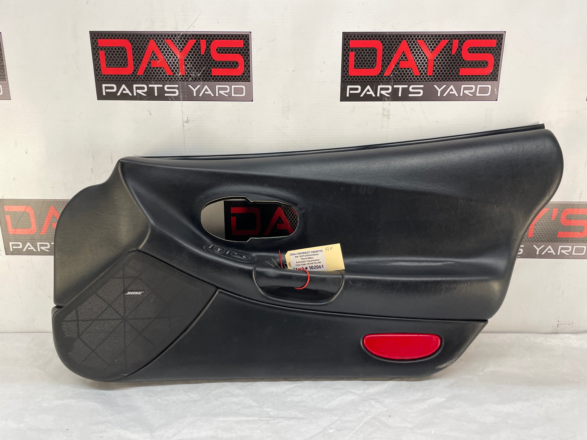 2004 Chevy C5 Corvette RH Passenger Front Interior Door Panel Trim OEM - Day's Parts Yard