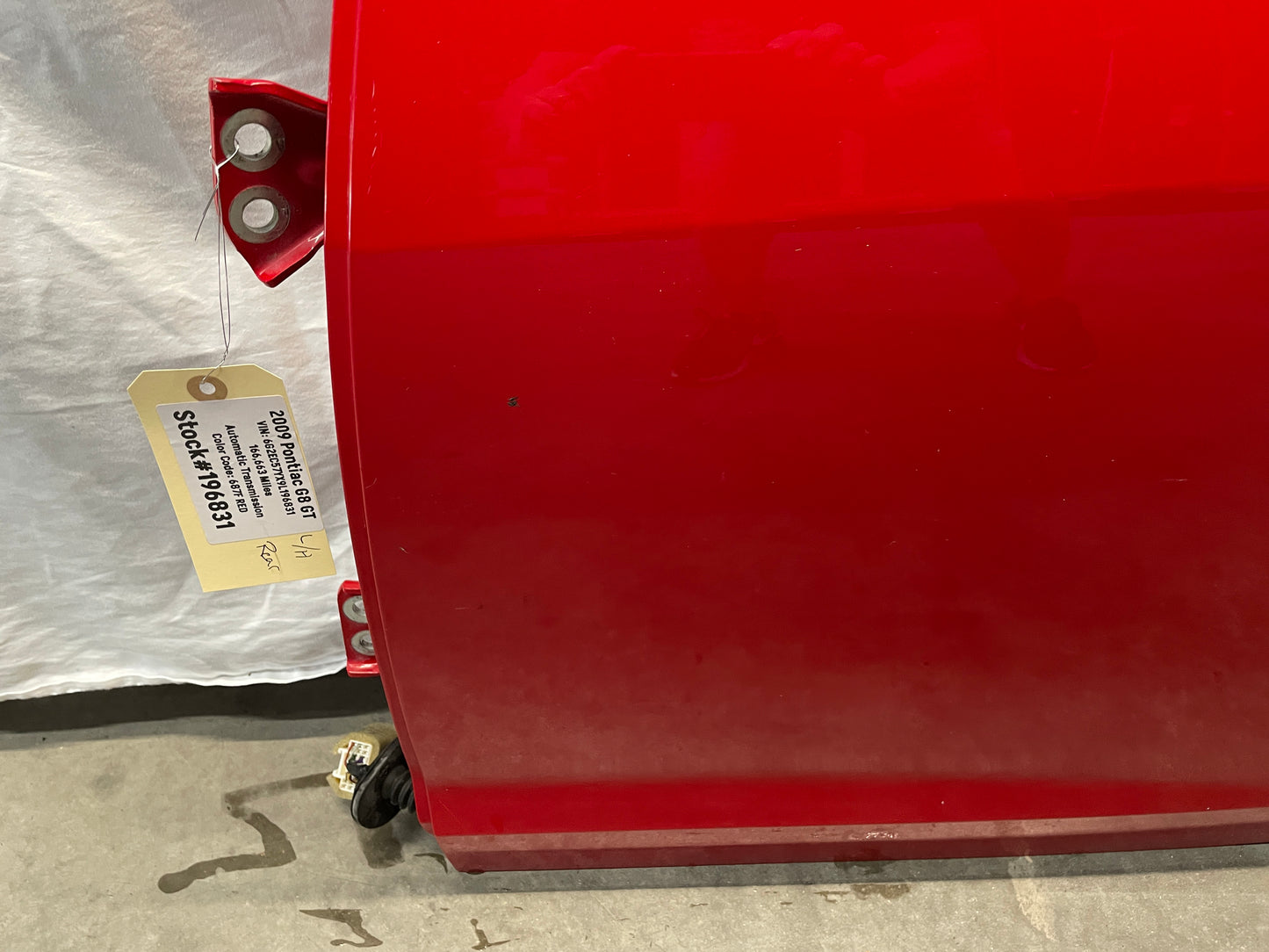 2009 Pontiac G8 GT LH Driver Rear Exterior Door Red OEM - Day's Parts Yard
