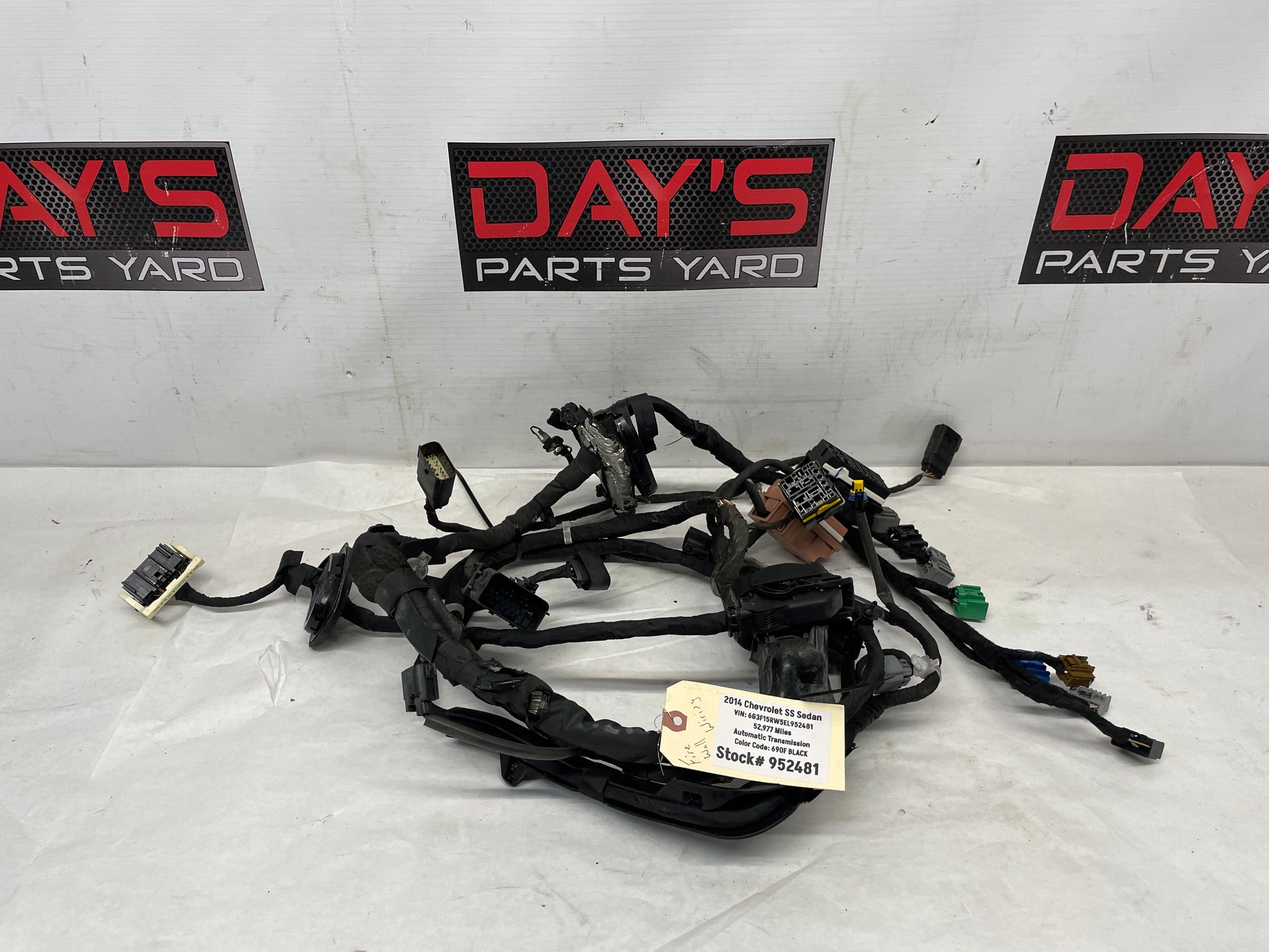 2014 Chevy SS Sedan Fire Wall Engine Bay Front Chassis Wire Wiring Harness OEM - Day's Parts Yard