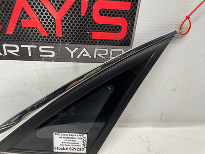 2013 Chevy Caprice PPV RH Passenger Quarter Window Glass OEM - Day's Parts Yard