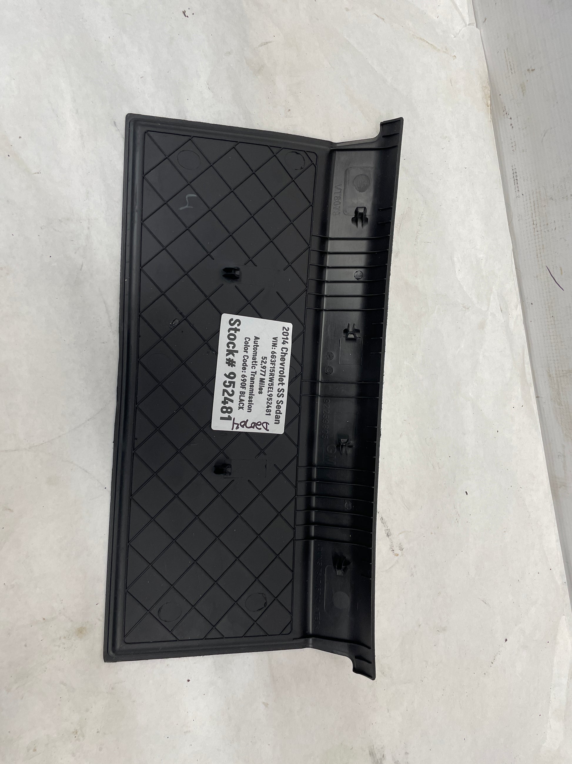 2014 Chevrolet SS Sedan Glove Box Rubber Mat Insert OEM - Day's Parts Yard